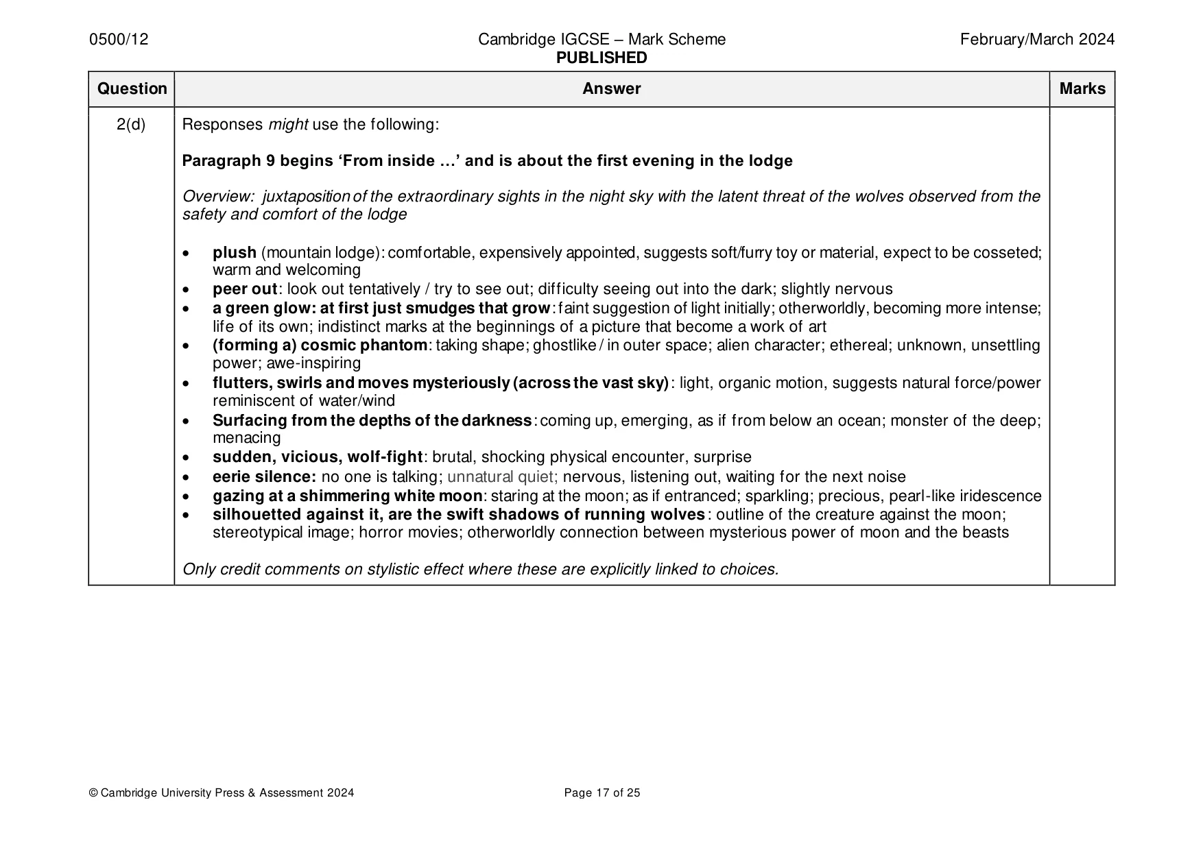 Mark scheme, page 17 of 25