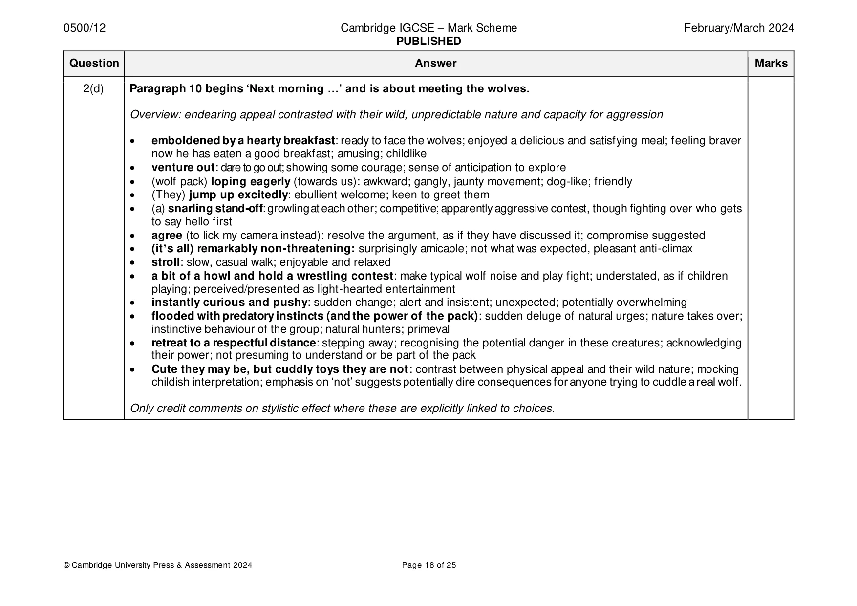 Mark scheme, page 18 of 25