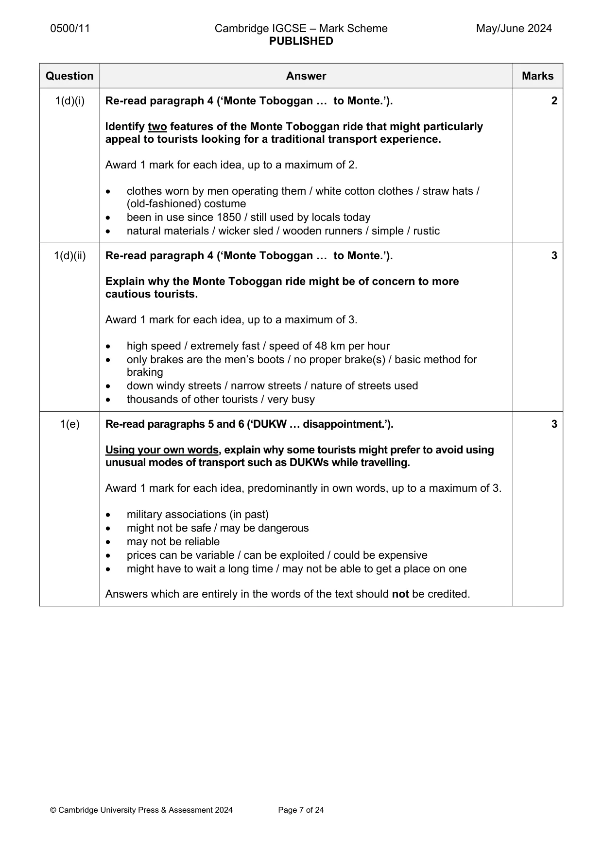 Mark scheme, page 7 of 24