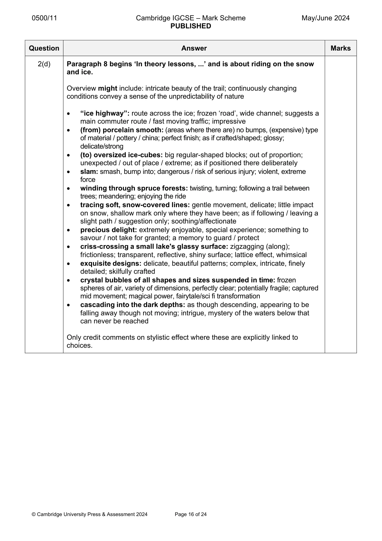 Mark scheme, page 16 of 24