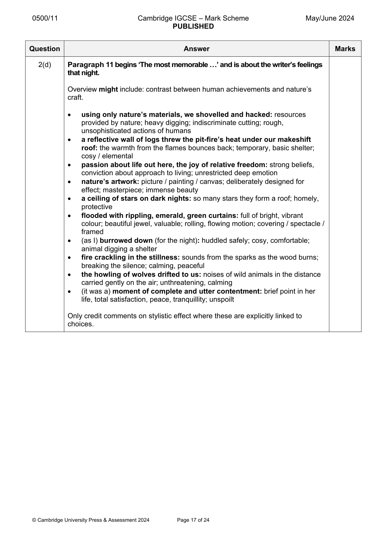Mark scheme, page 17 of 24