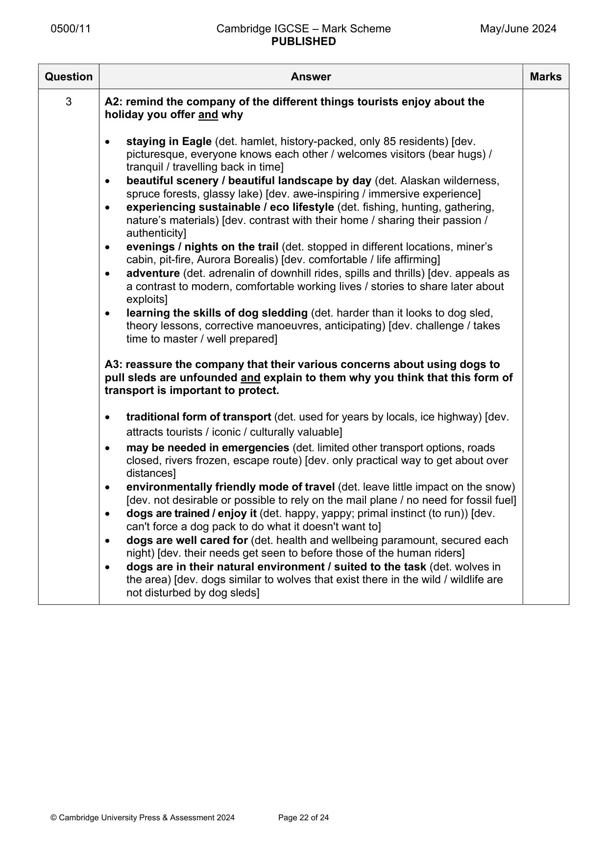 Mark scheme, page 22 of 24