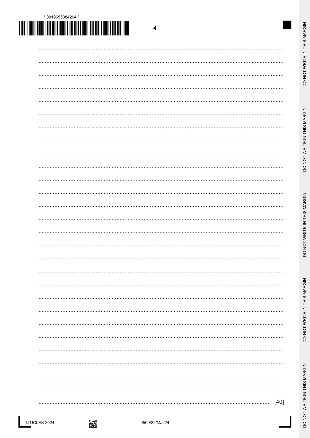 Cambridge IGCSE English - First Language 0500 2024 May/June Paper 2 · Variant 2 question paper, page 4 of 12