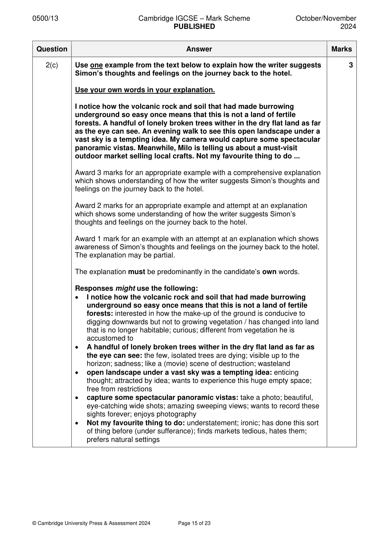 Mark scheme, page 15 of 23