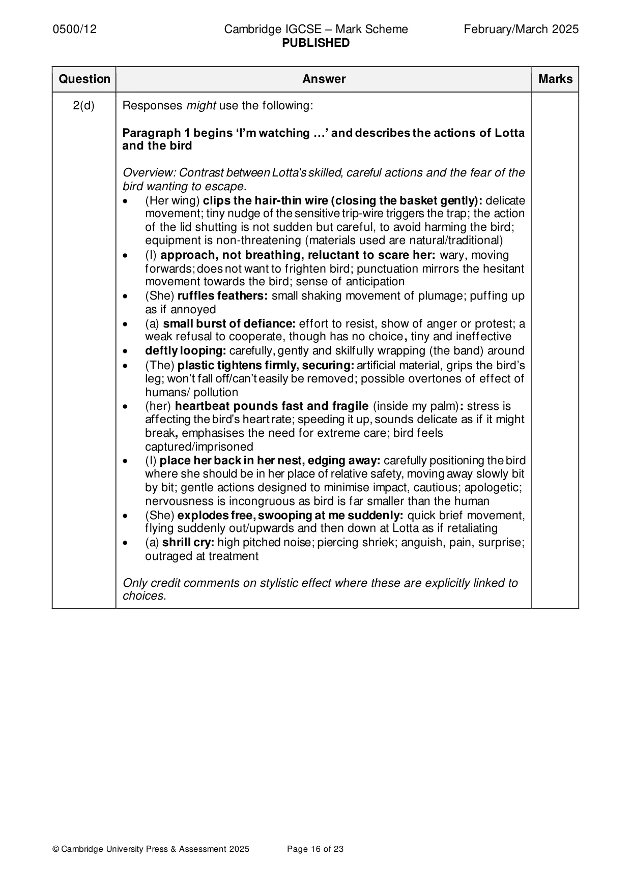 Mark scheme, page 16 of 23