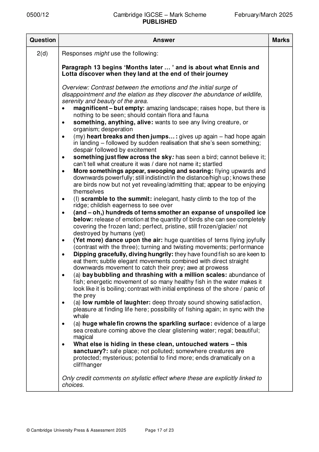 Mark scheme, page 17 of 23