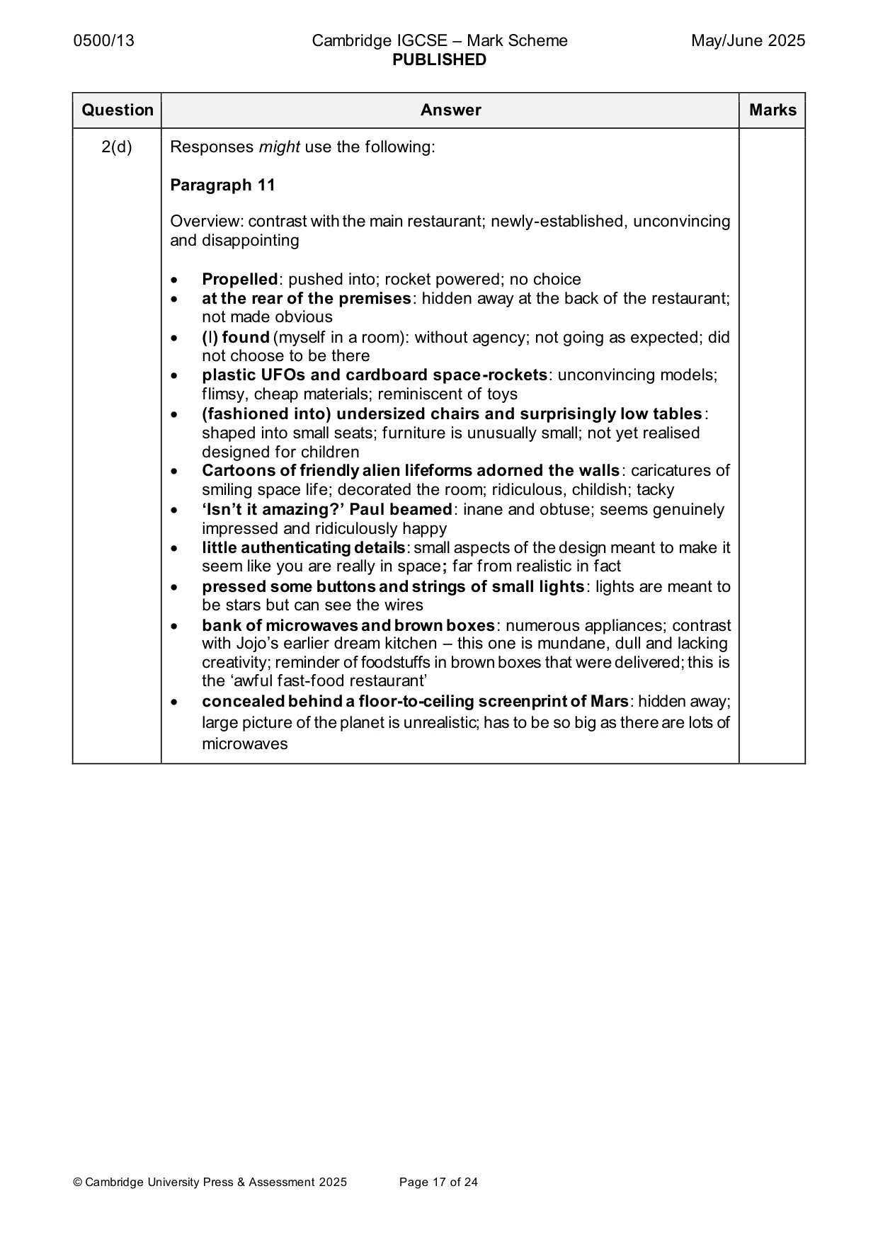 Mark scheme, page 17 of 24