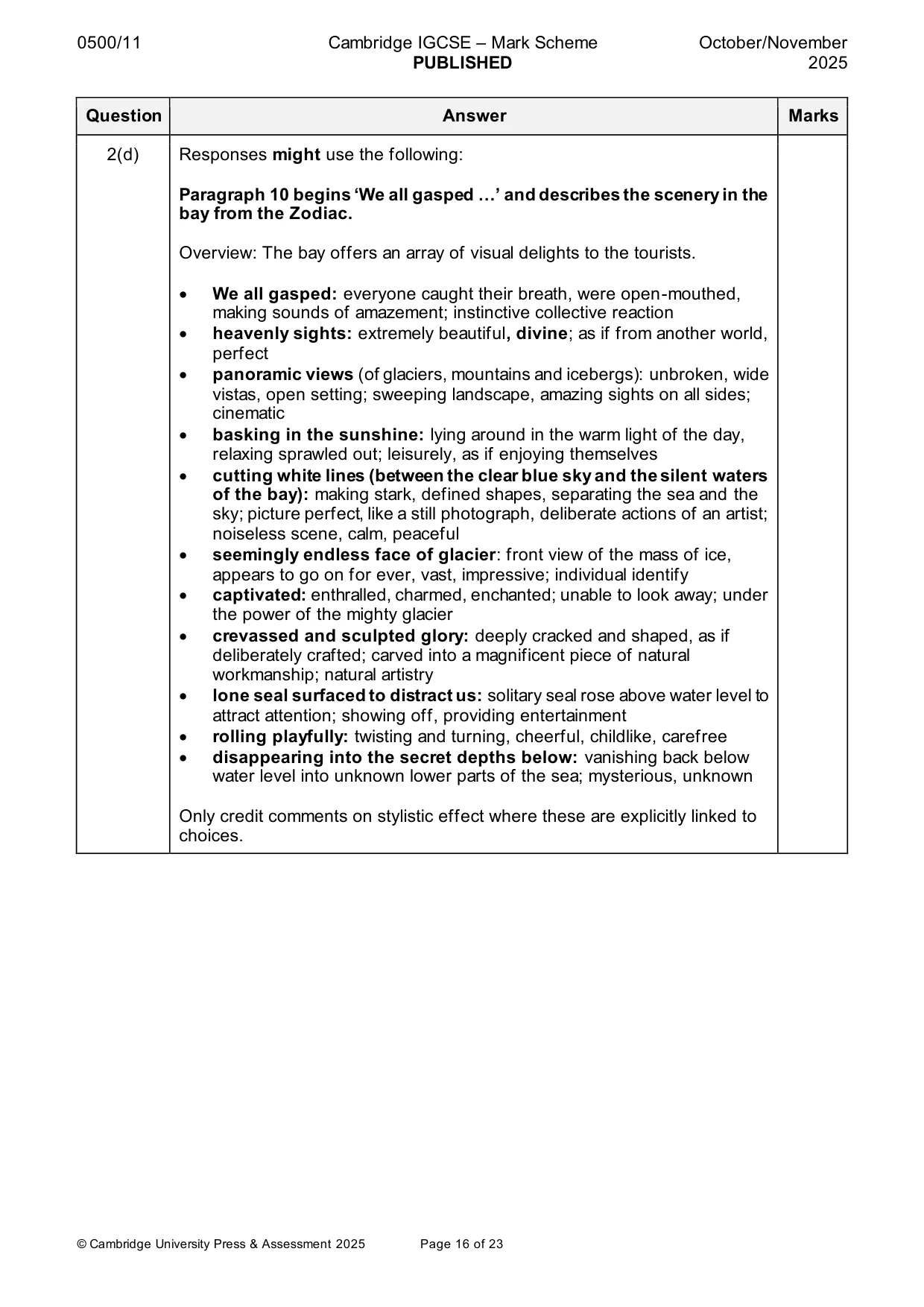 Mark scheme, page 16 of 23
