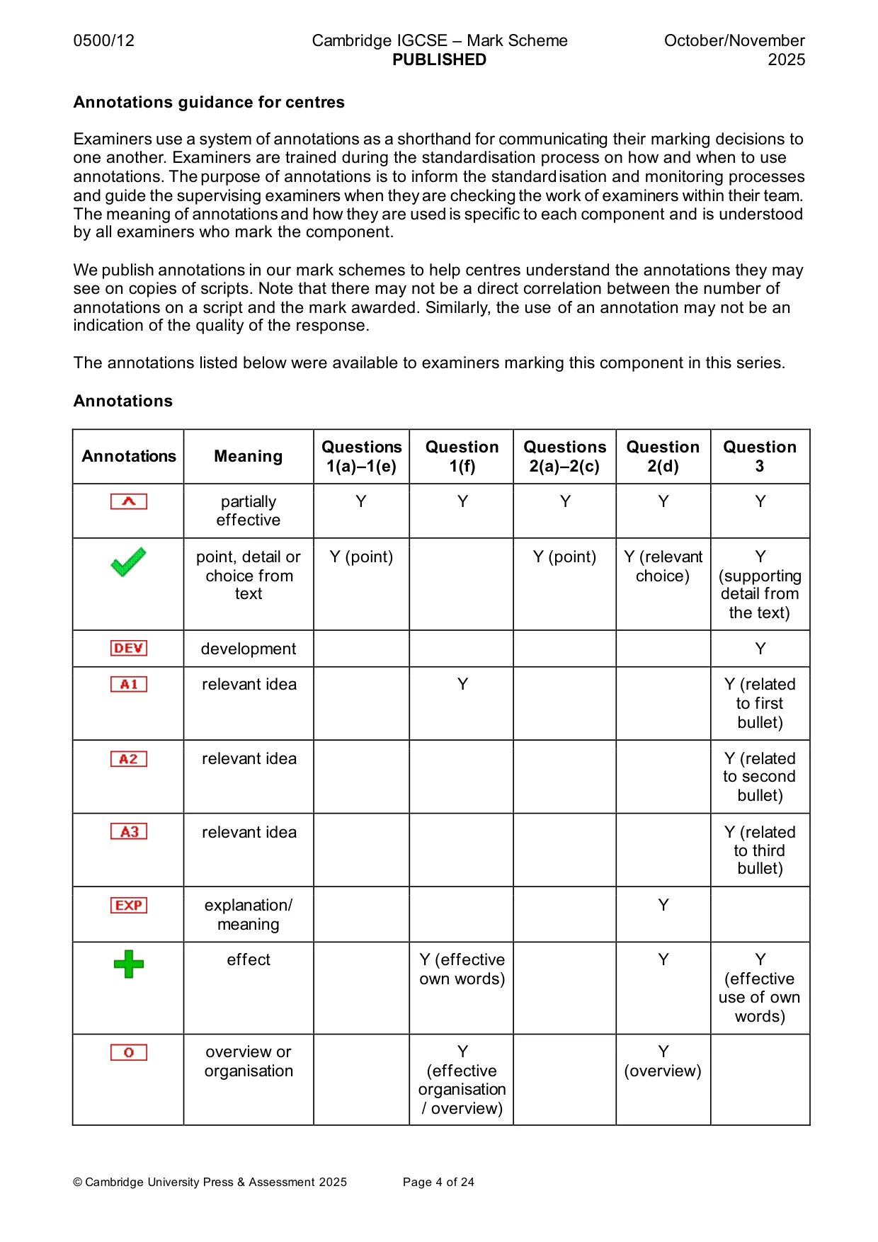 Mark scheme, page 4 of 24