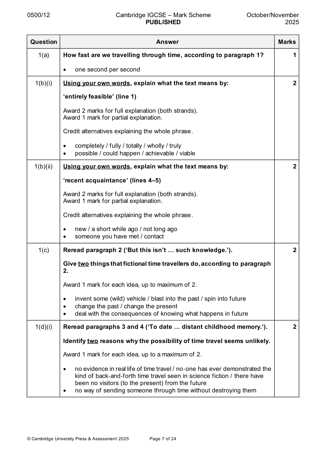 Mark scheme, page 7 of 24