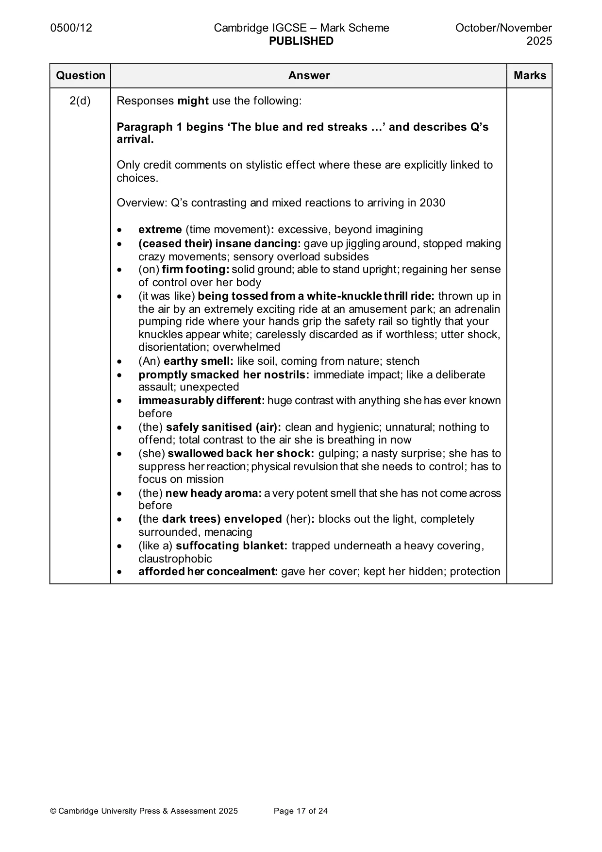 Mark scheme, page 17 of 24