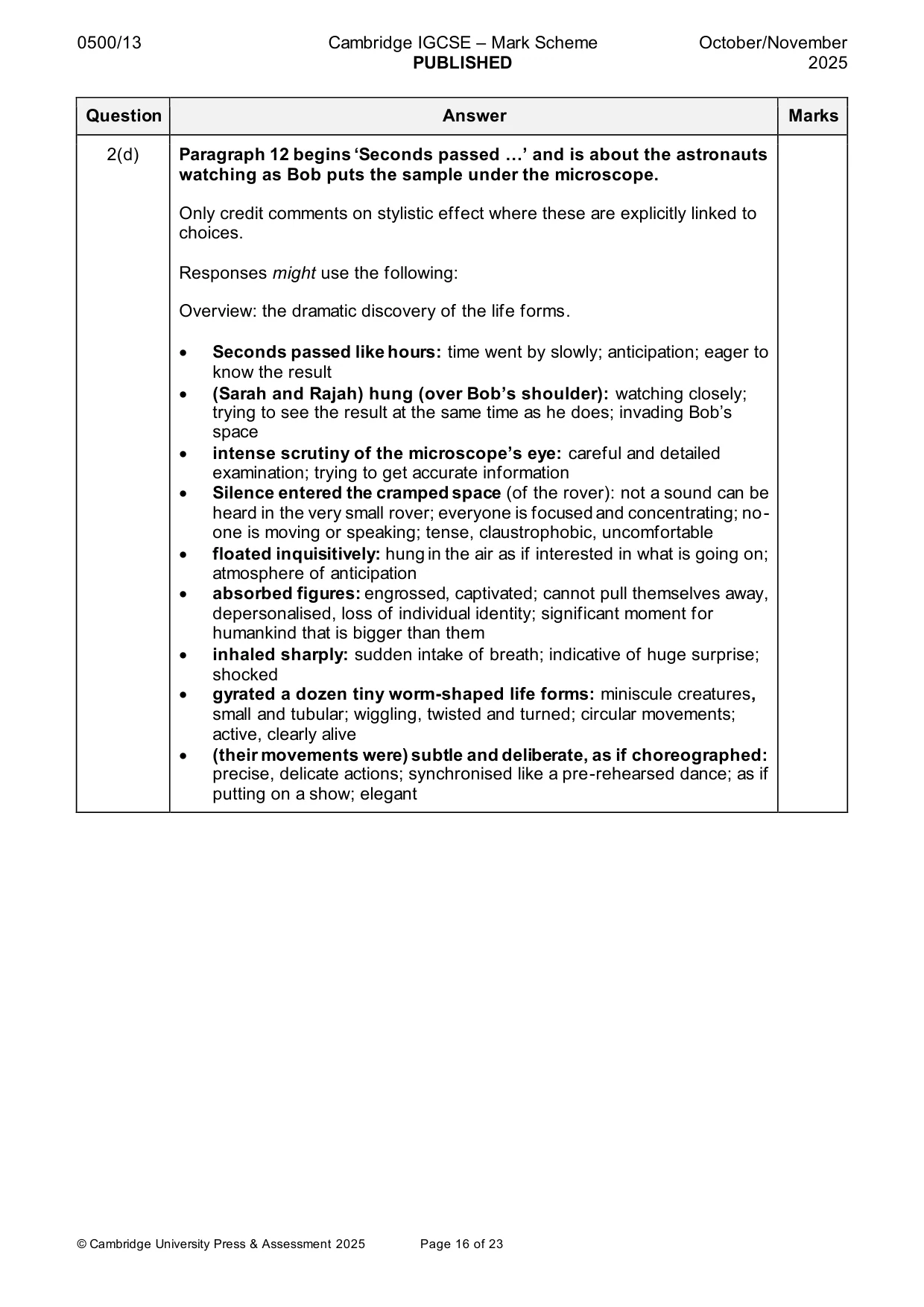 Mark scheme, page 16 of 23
