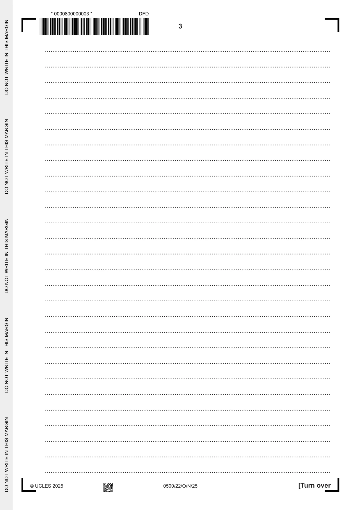 Cambridge IGCSE English - First Language 0500 2025 Oct/Nov Paper 2 · Variant 2 question paper, page 3 of 12