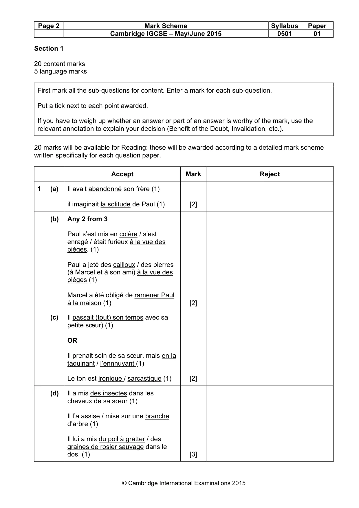 Mark scheme, page 2 of 7