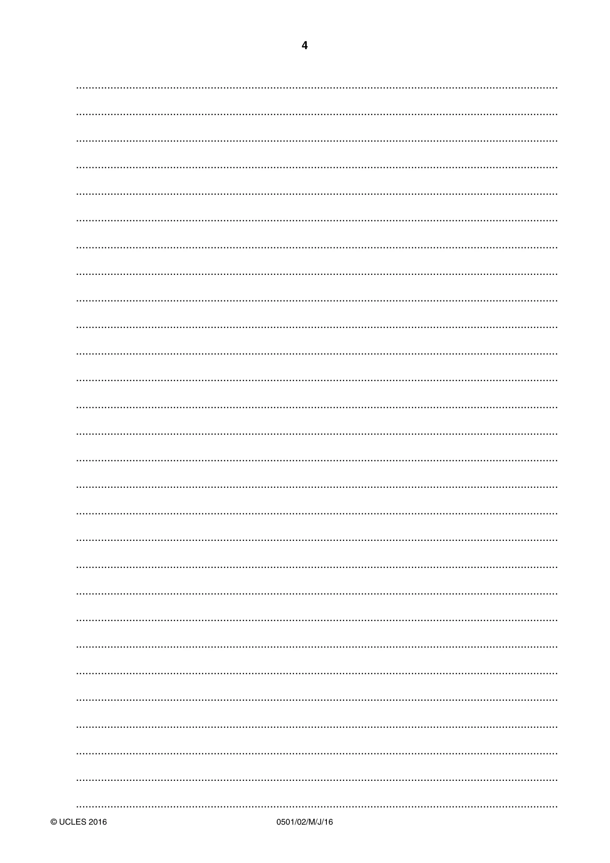 Cambridge IGCSE French - First Language 0501 2016 May/June Paper 2 · Variant 0 question paper, page 4 of 12