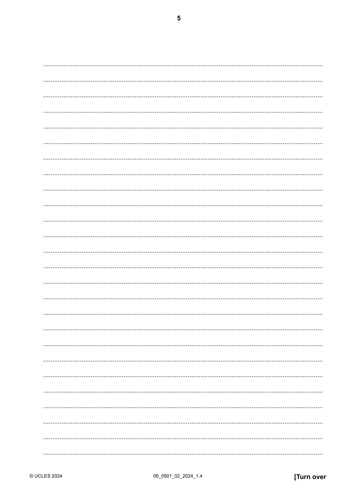 Cambridge IGCSE French - First Language 0501 2024 May/June Paper 2 · Variant 0 question paper, page 5 of 12
