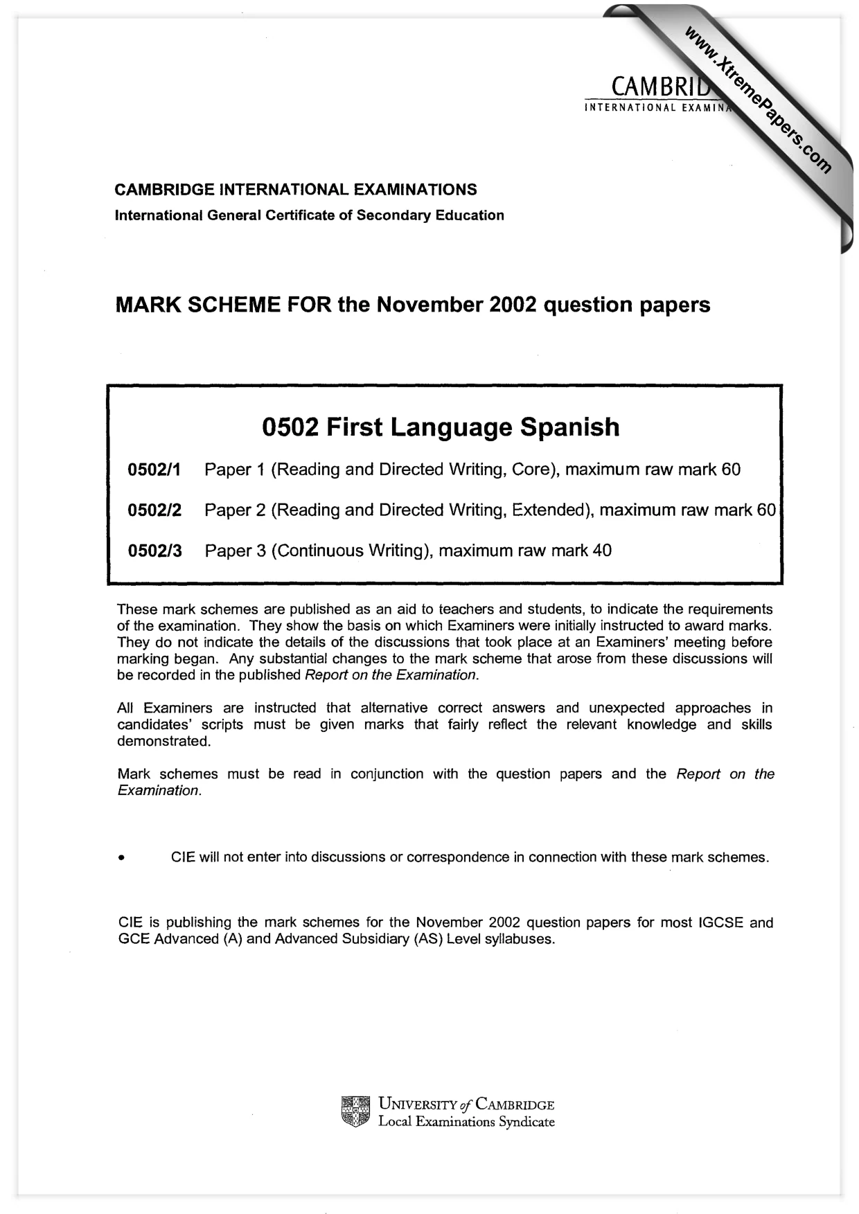 Mark scheme, page 1 of 5