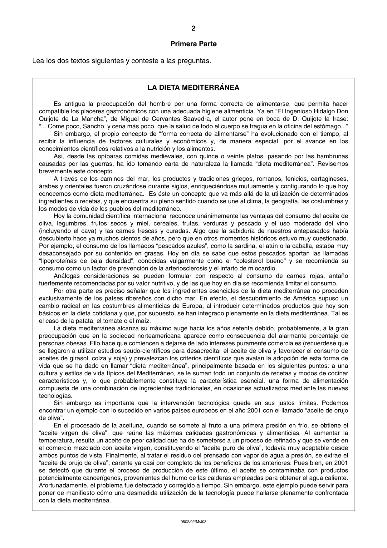 Cambridge IGCSE Spanish - First Language 0502 2003 May/June Paper 2 · Variant 1 question paper, page 2 of 4
