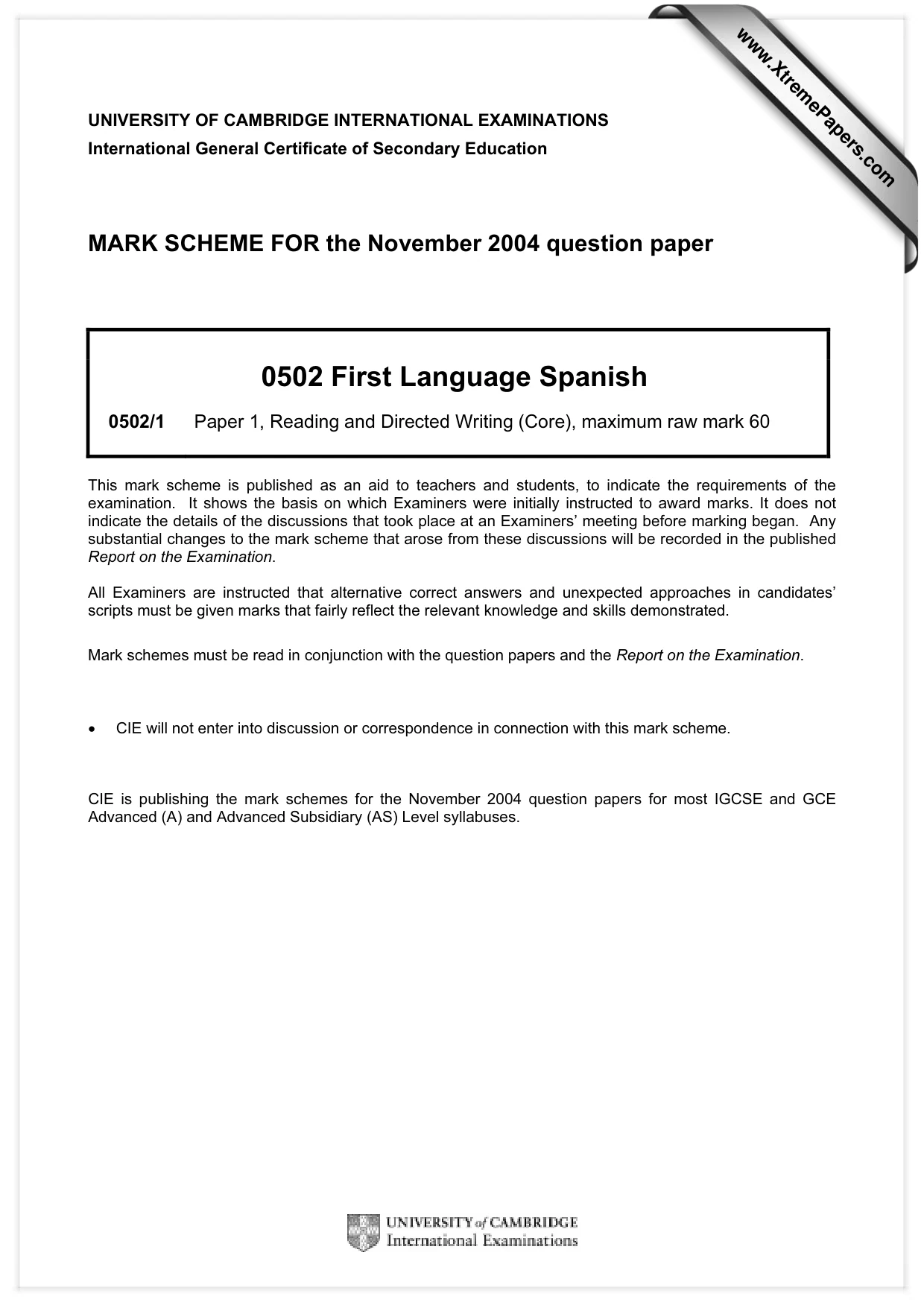 Mark scheme, page 1 of 6