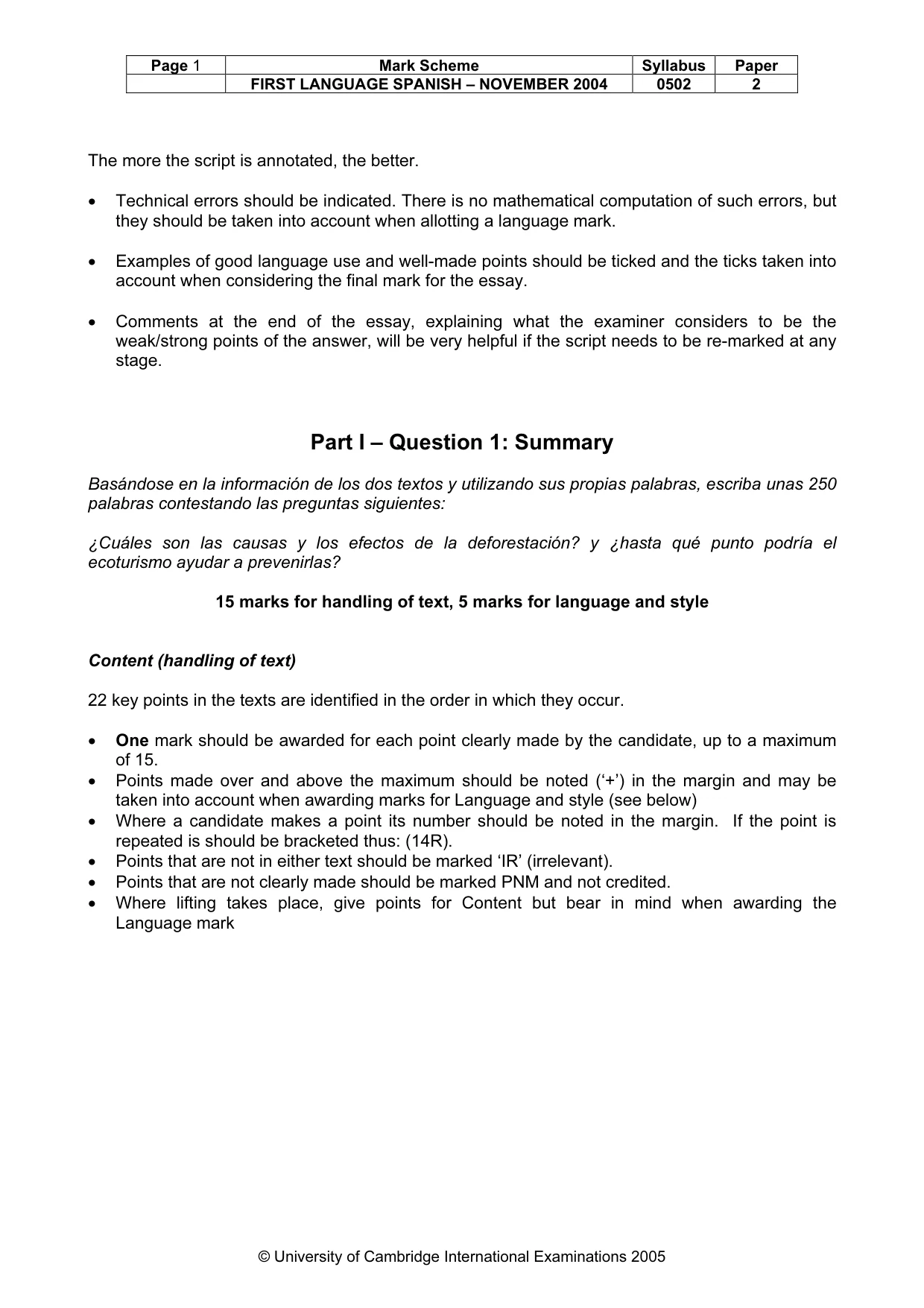 Mark scheme, page 3 of 9