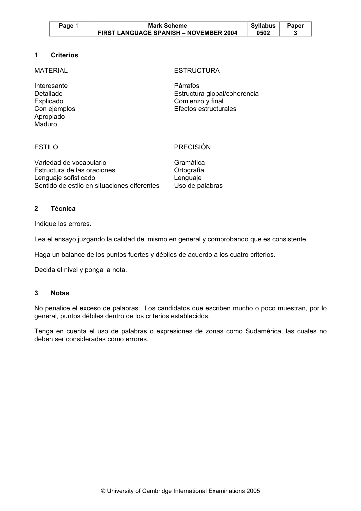 Mark scheme, page 3 of 4