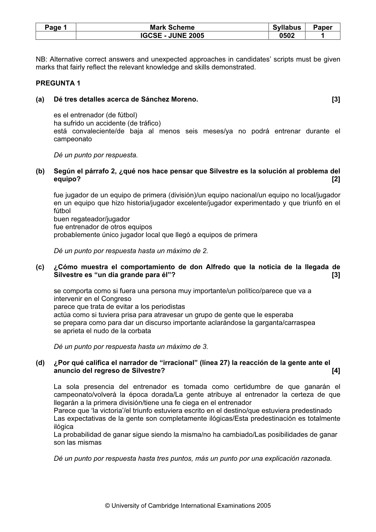 Mark scheme, page 3 of 6