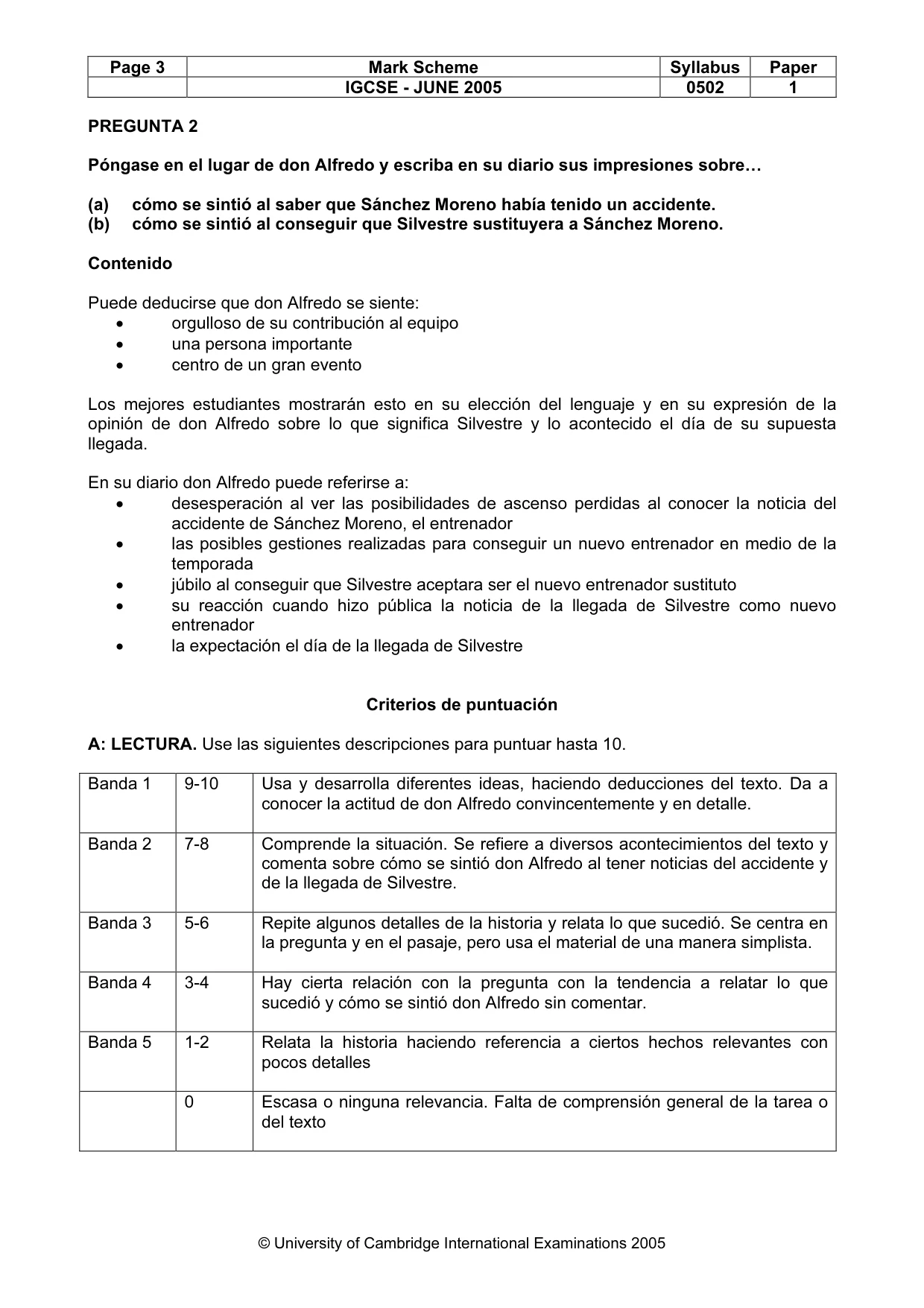 Mark scheme, page 5 of 6