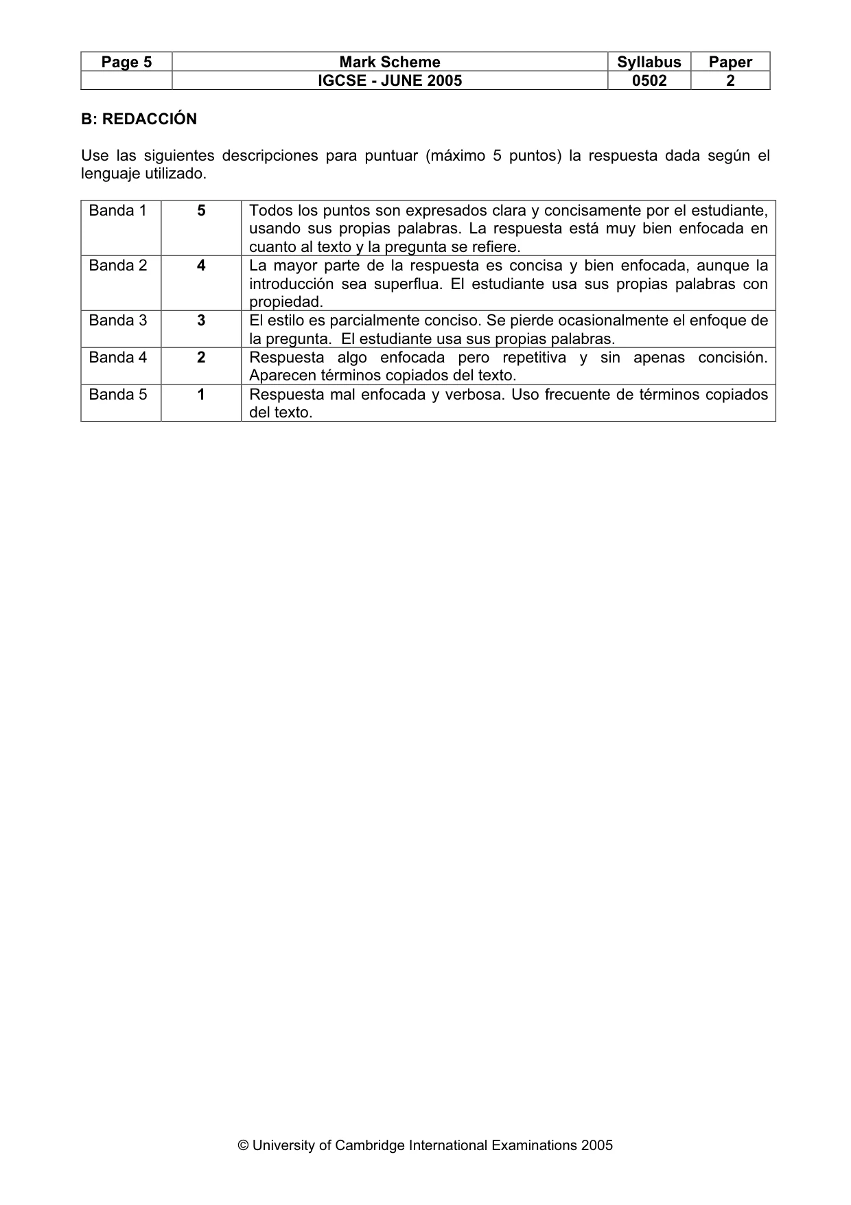 Mark scheme, page 7 of 7
