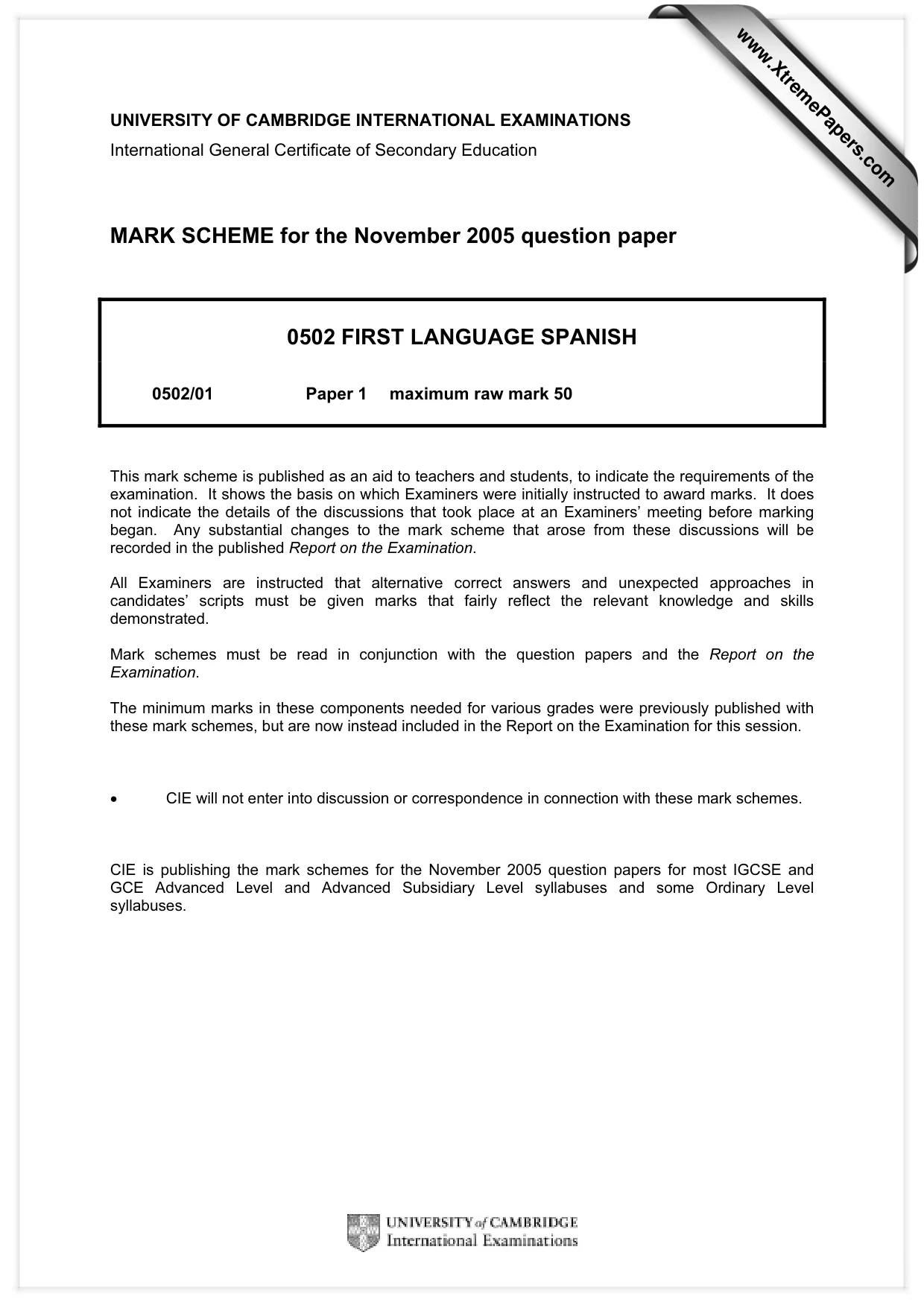 Mark scheme, page 1 of 5