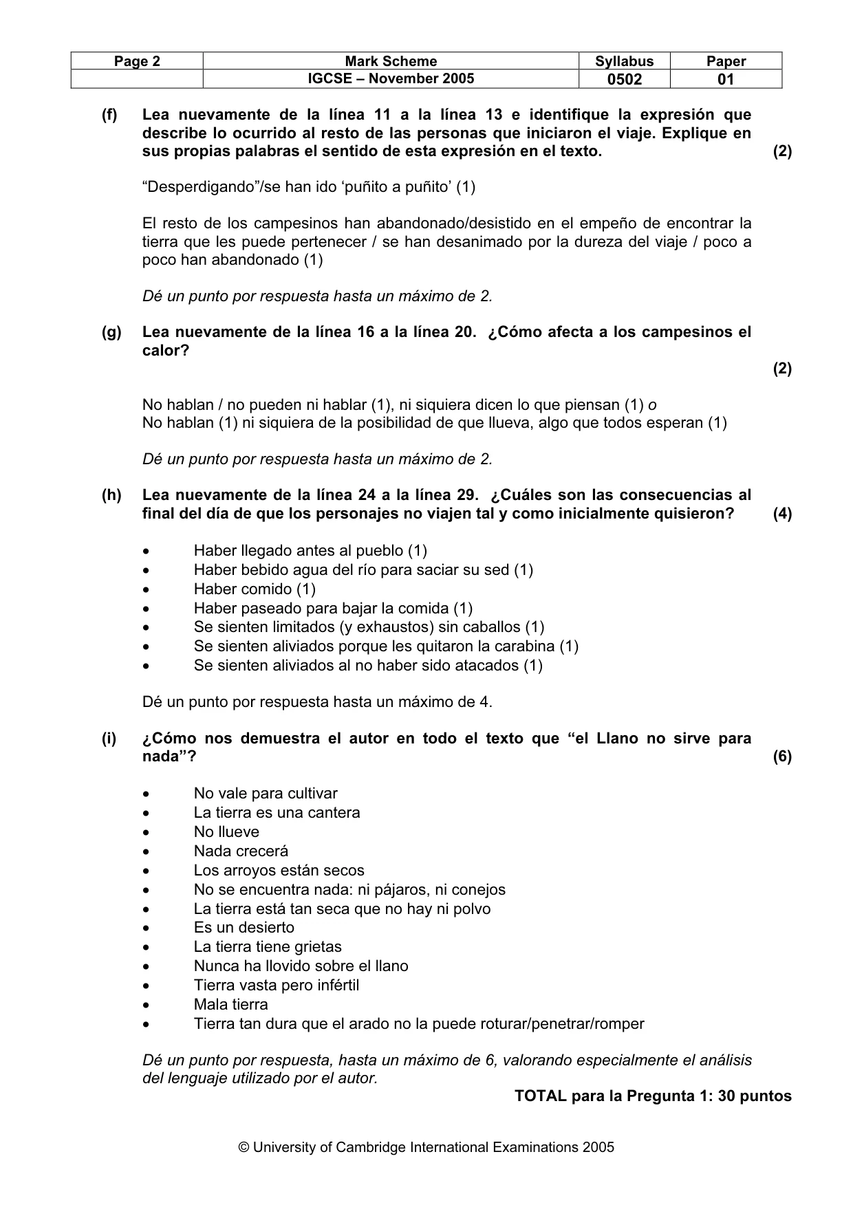 Mark scheme, page 3 of 5