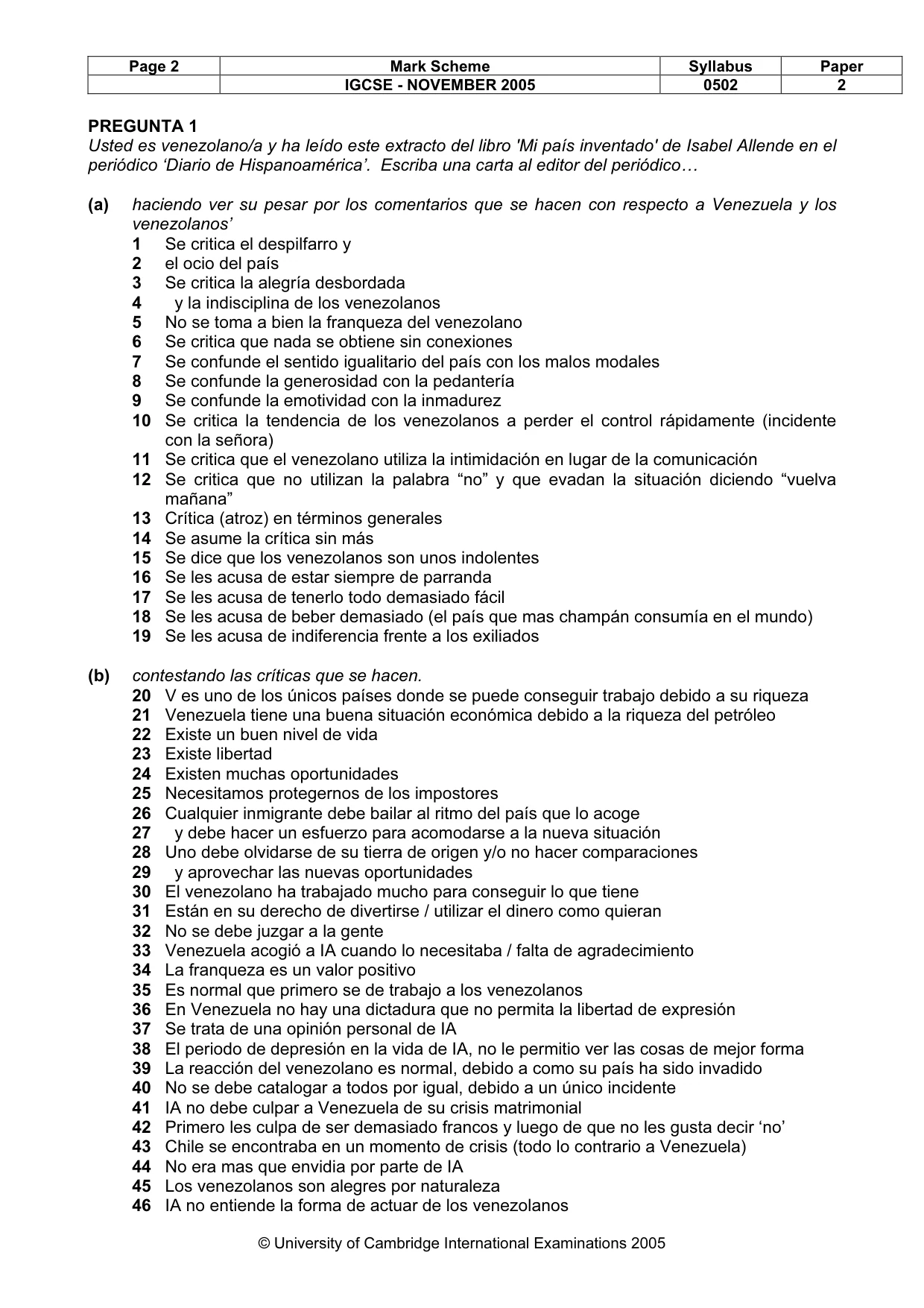 Mark scheme, page 3 of 8