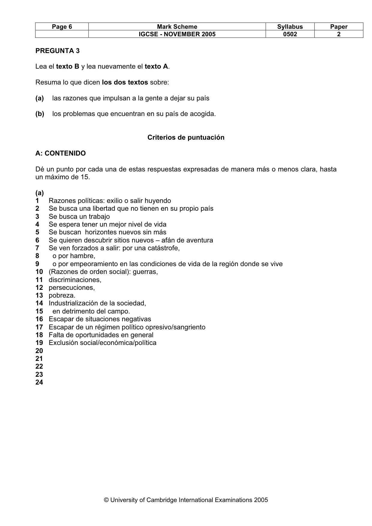 Mark scheme, page 7 of 8