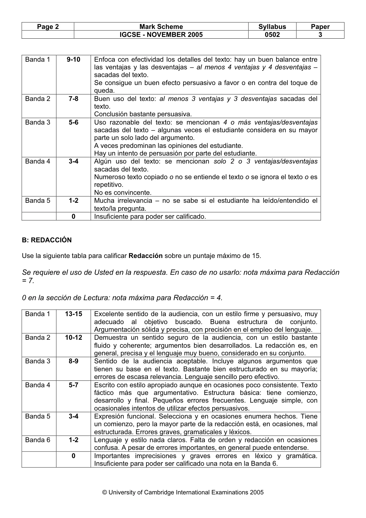 Mark scheme, page 3 of 7