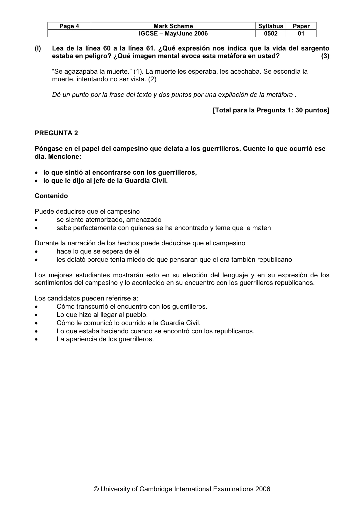 Mark scheme, page 4 of 5