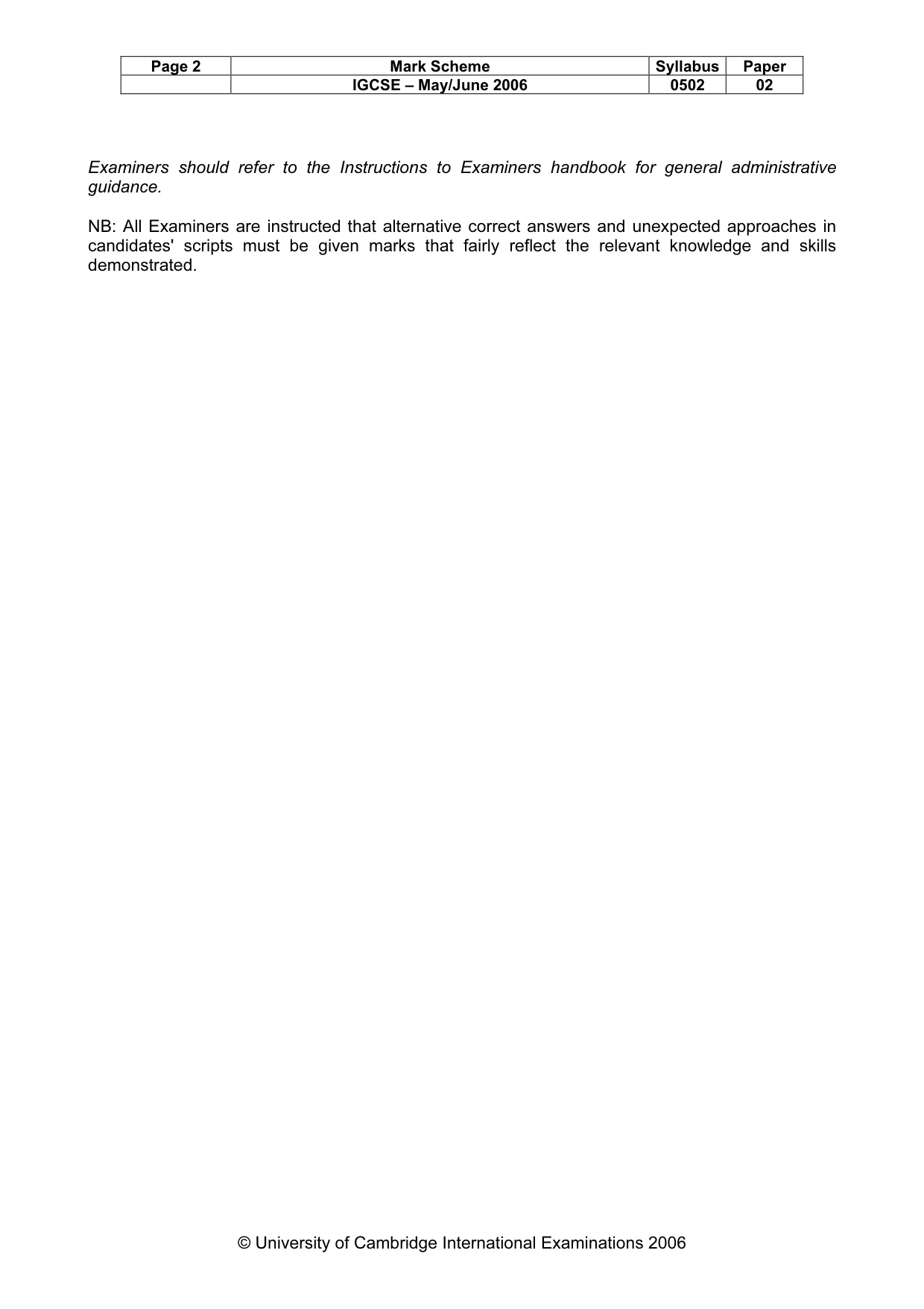 Mark scheme, page 2 of 8