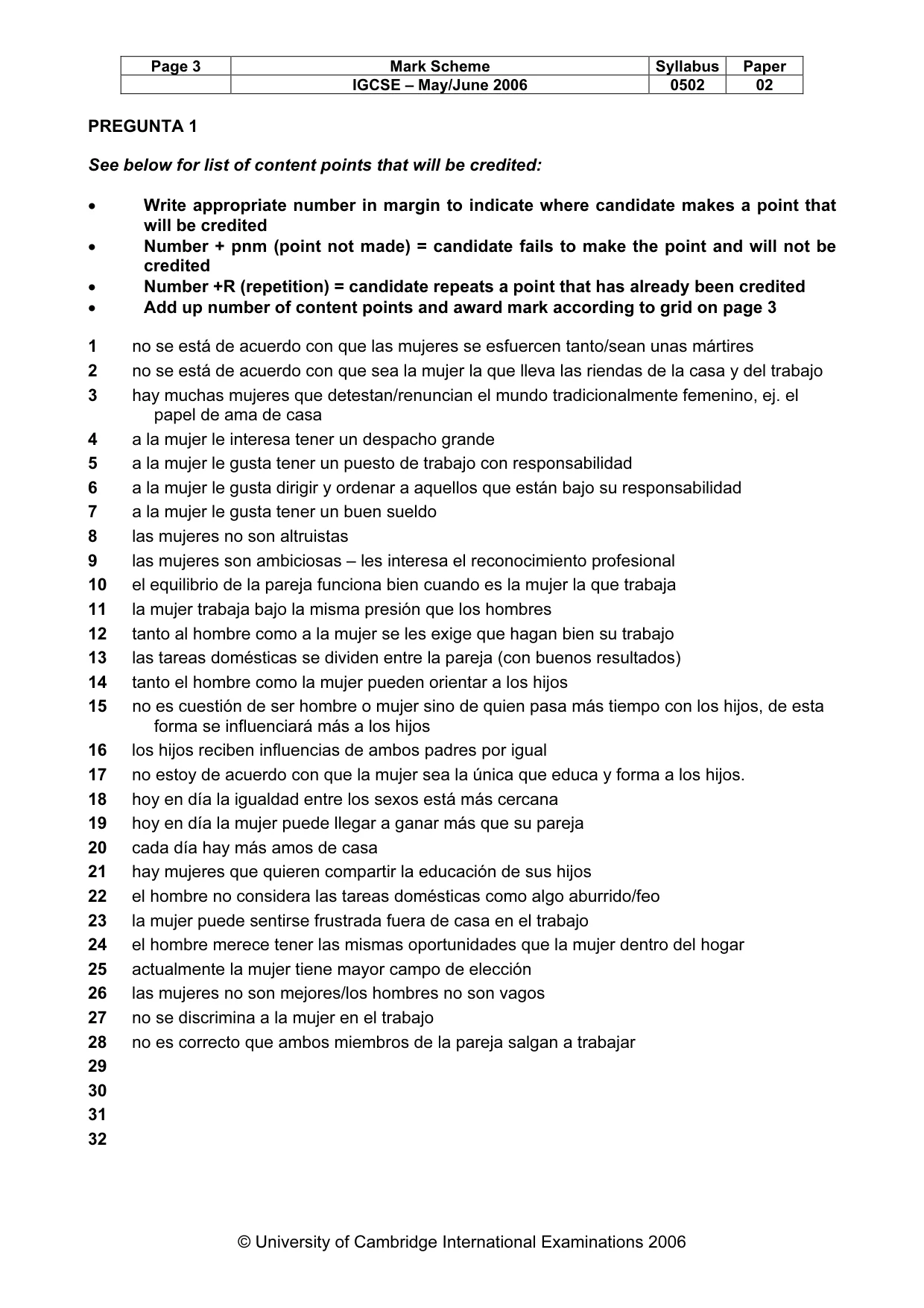 Mark scheme, page 3 of 8