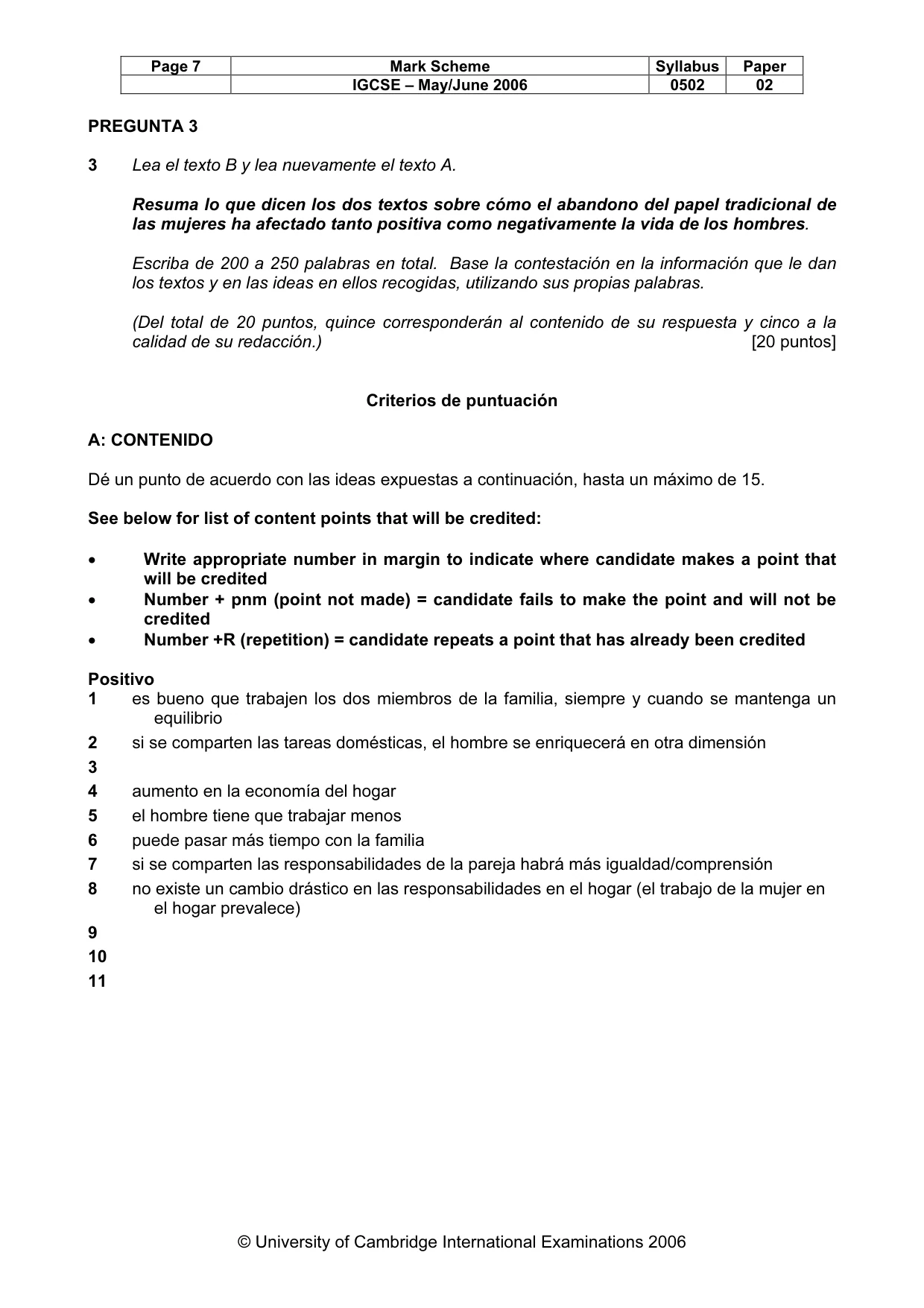 Mark scheme, page 7 of 8