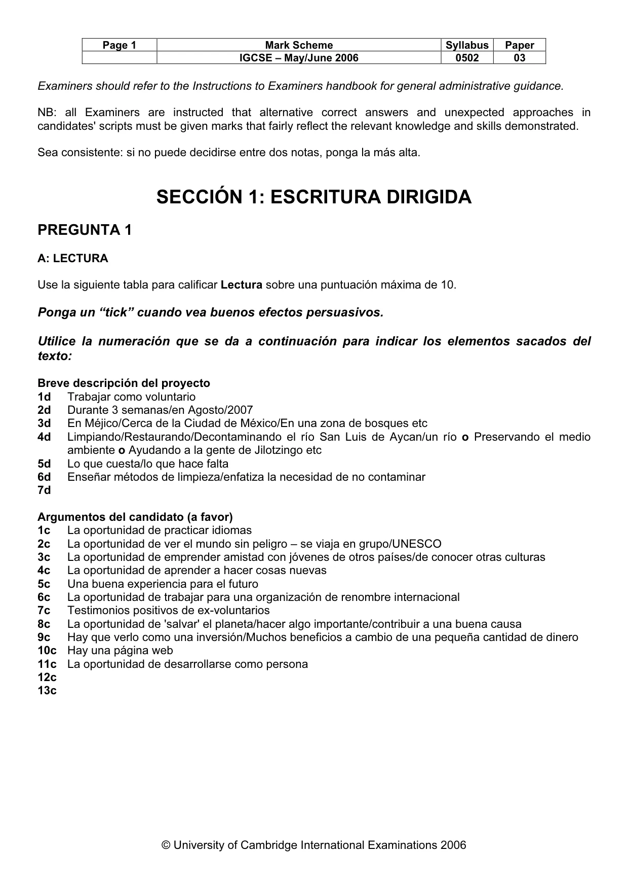 Mark scheme, page 2 of 7