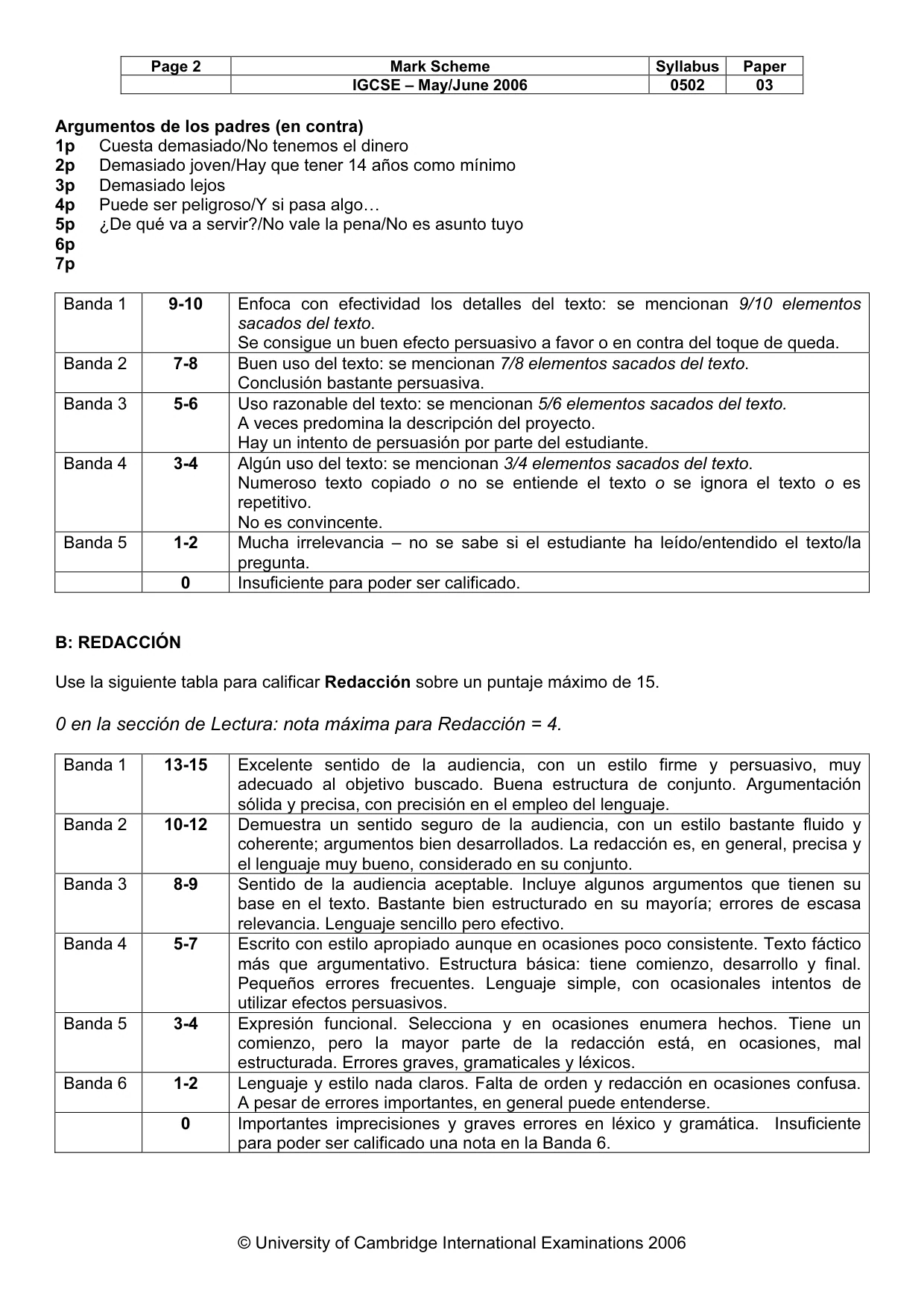 Mark scheme, page 3 of 7