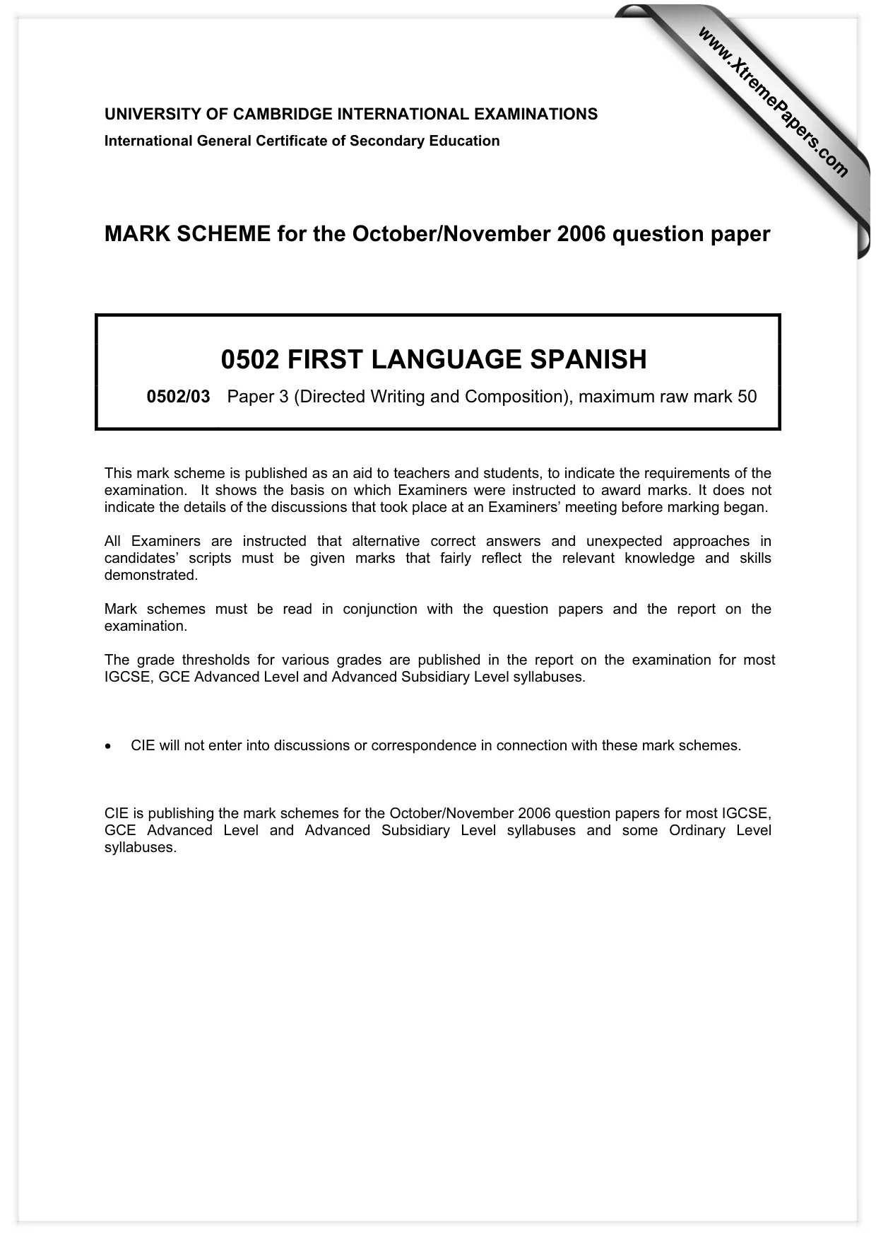 Mark scheme, page 1 of 8