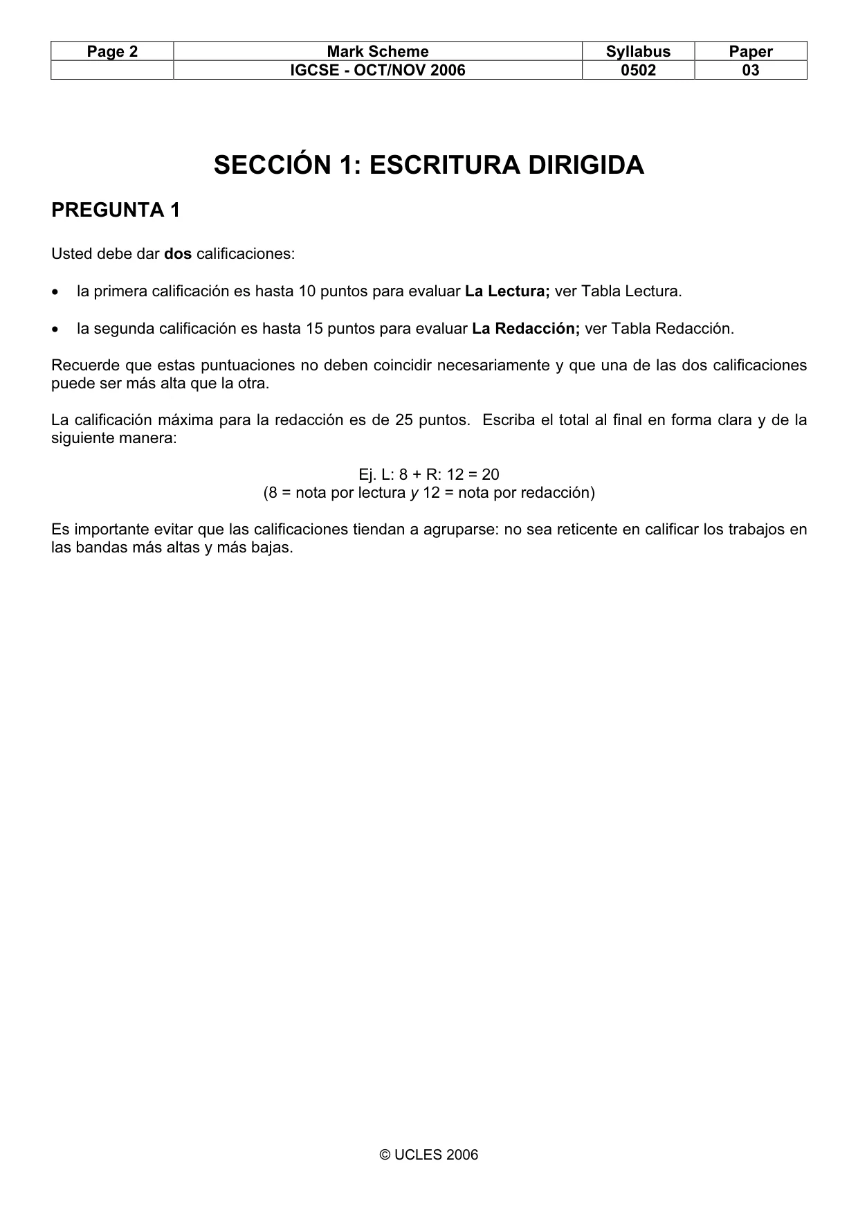 Mark scheme, page 2 of 8