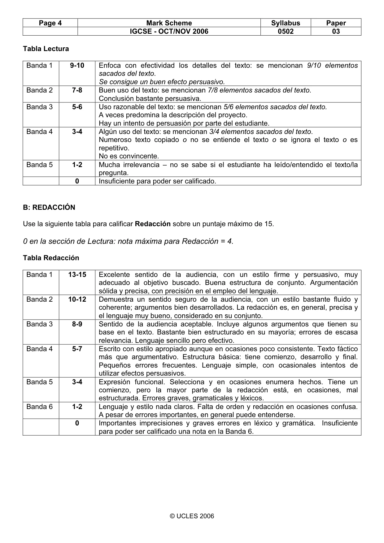 Mark scheme, page 4 of 8