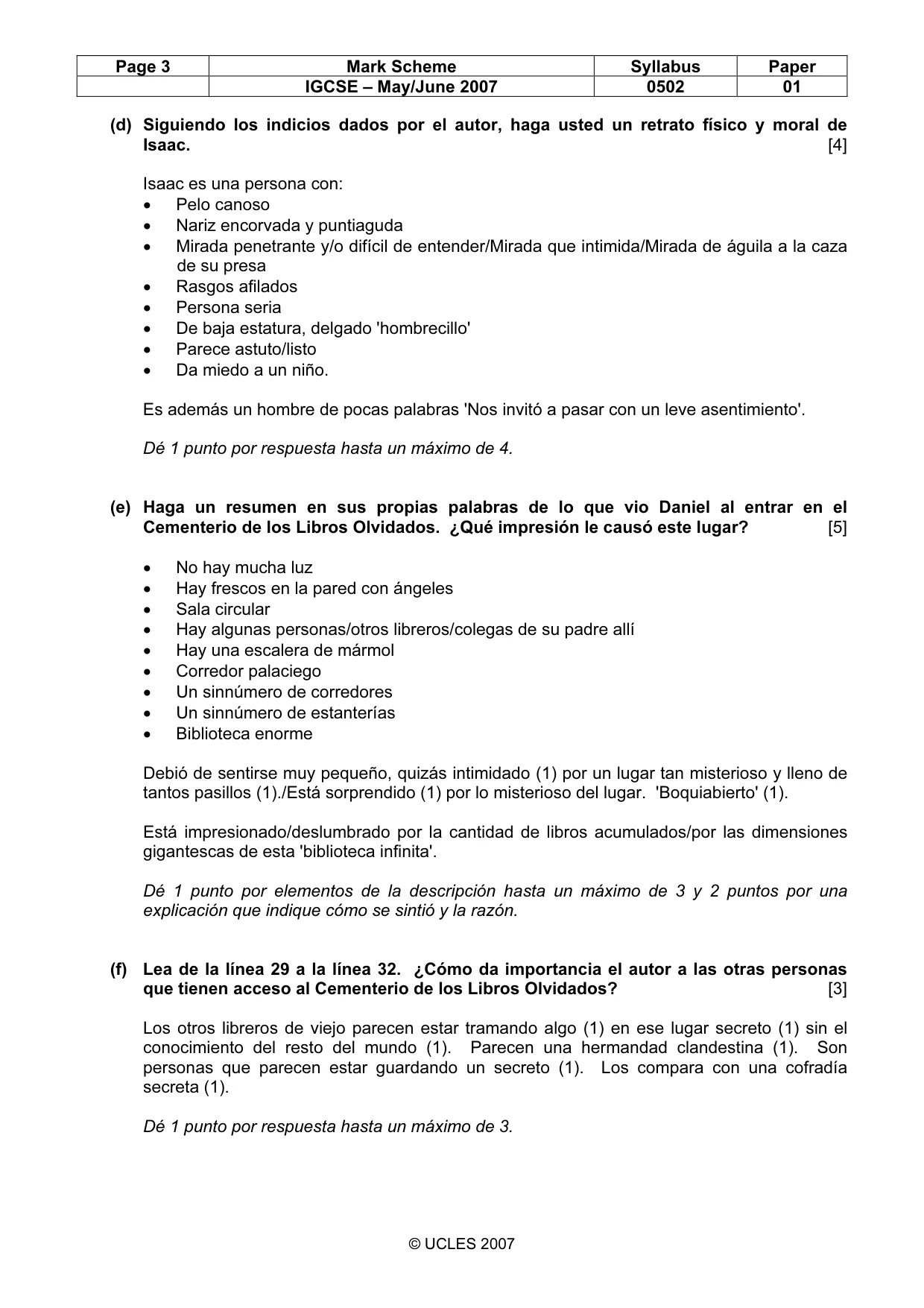 Mark scheme, page 3 of 6
