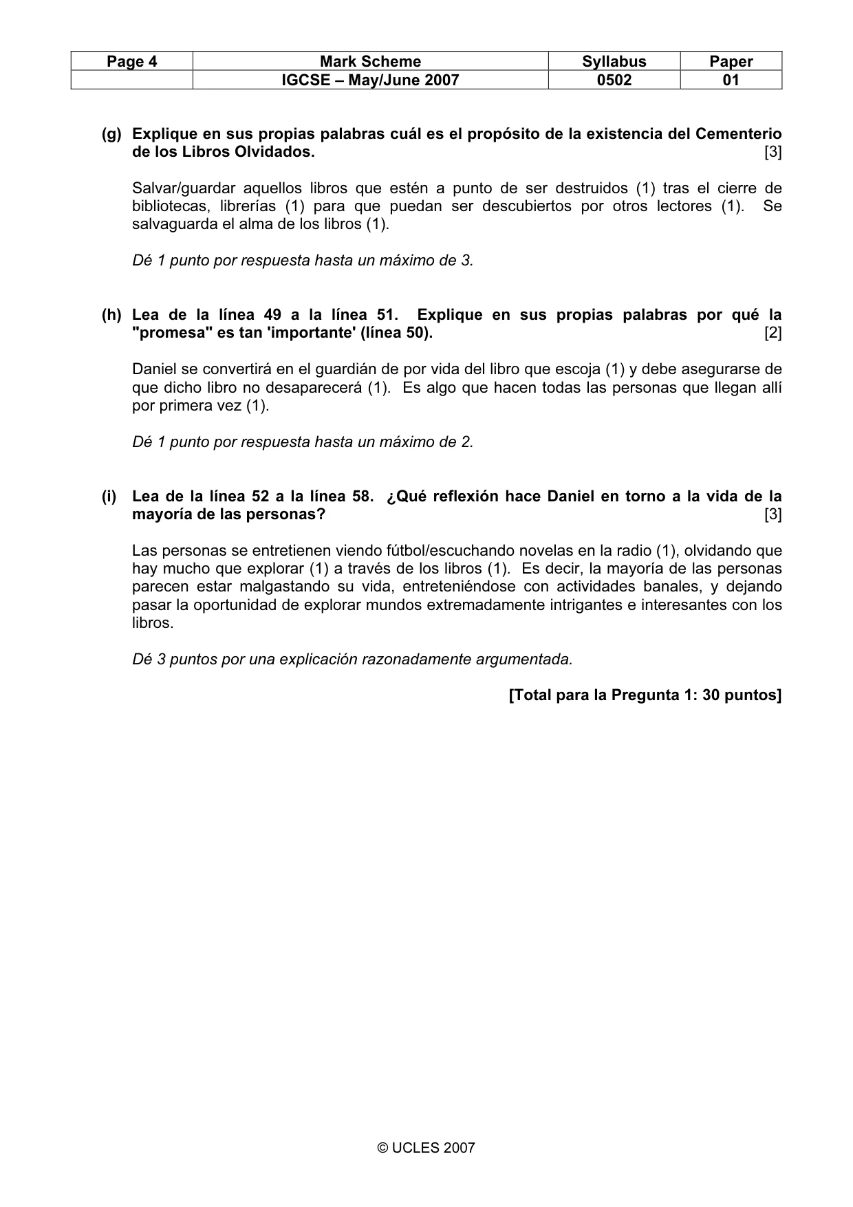 Mark scheme, page 4 of 6