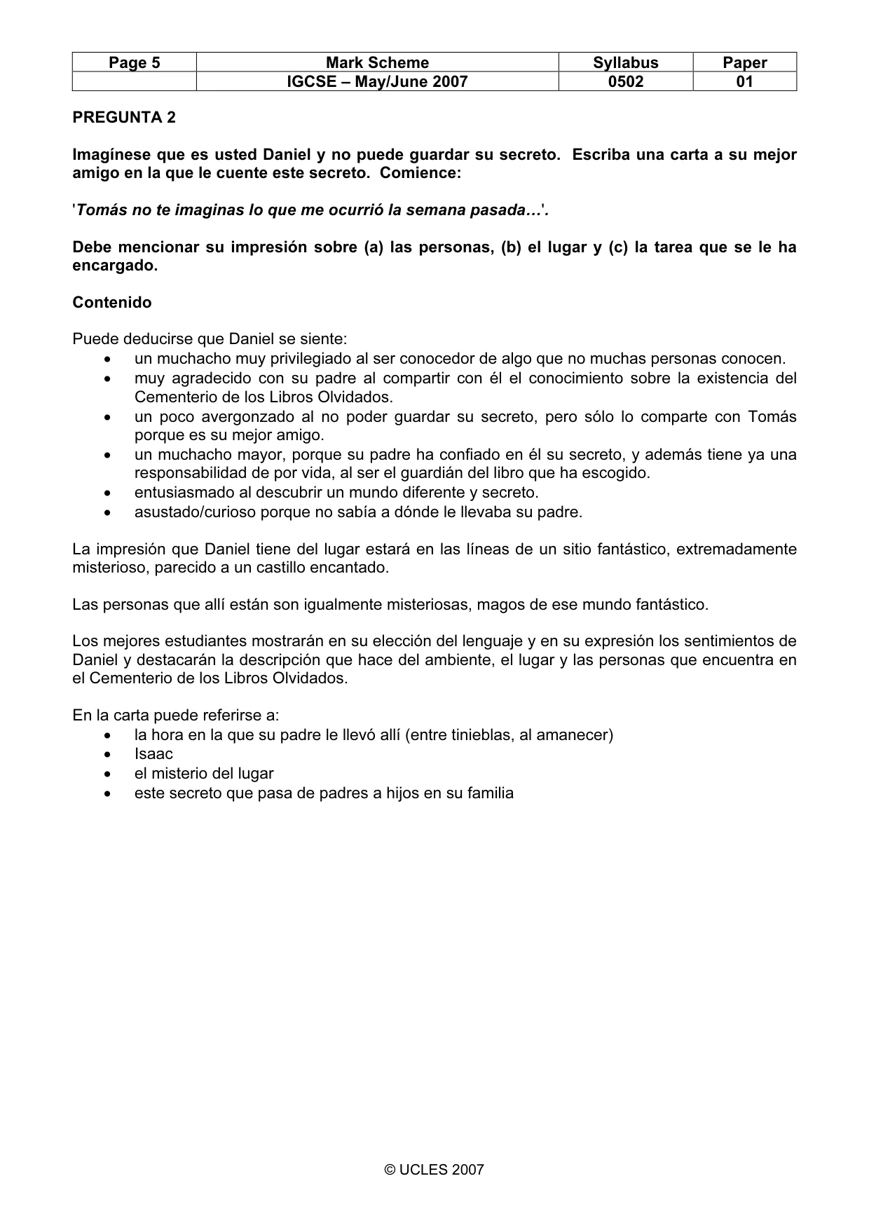 Mark scheme, page 5 of 6