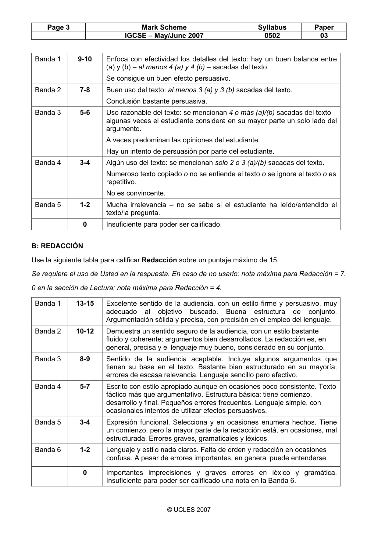 Mark scheme, page 3 of 8