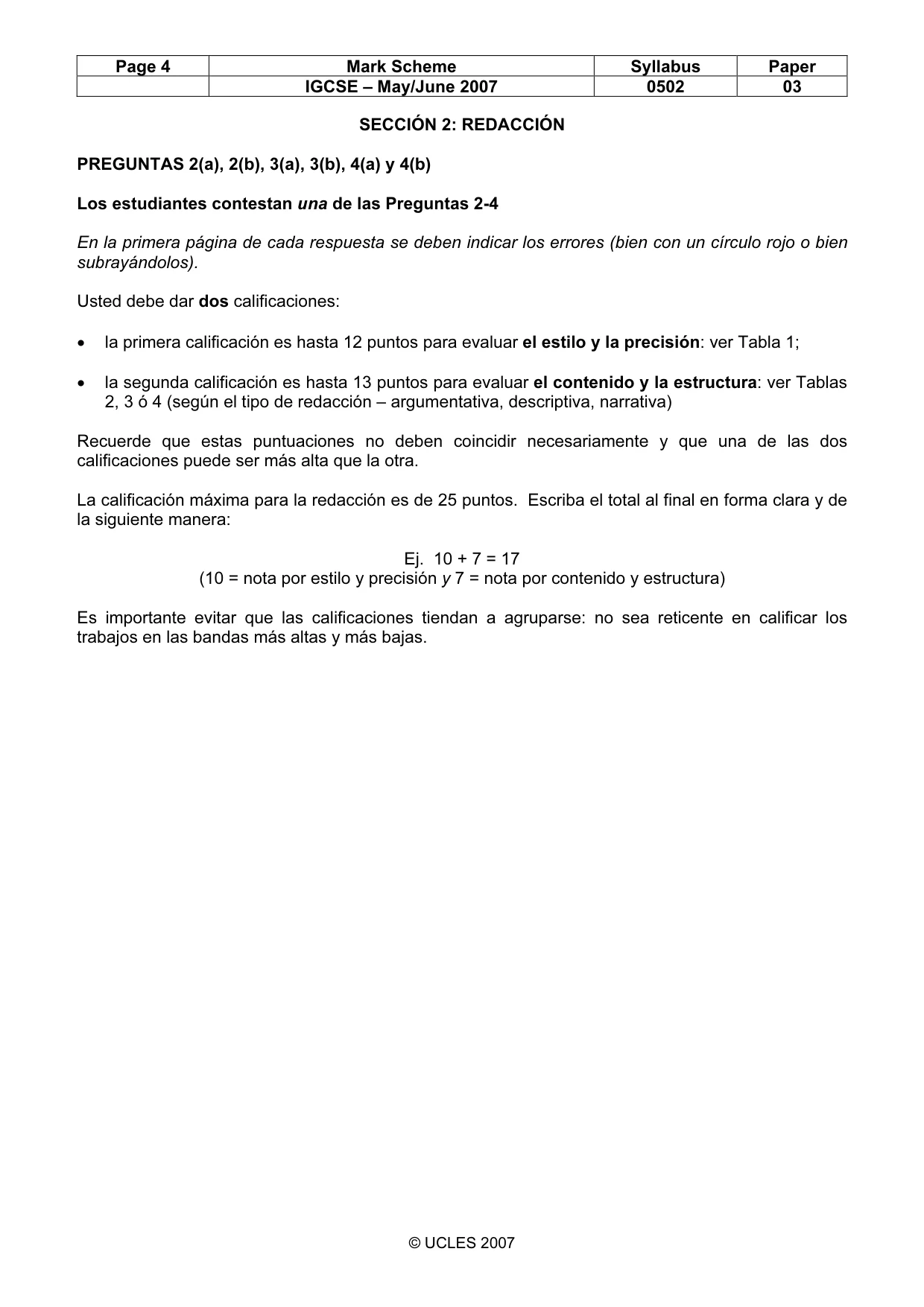 Mark scheme, page 4 of 8