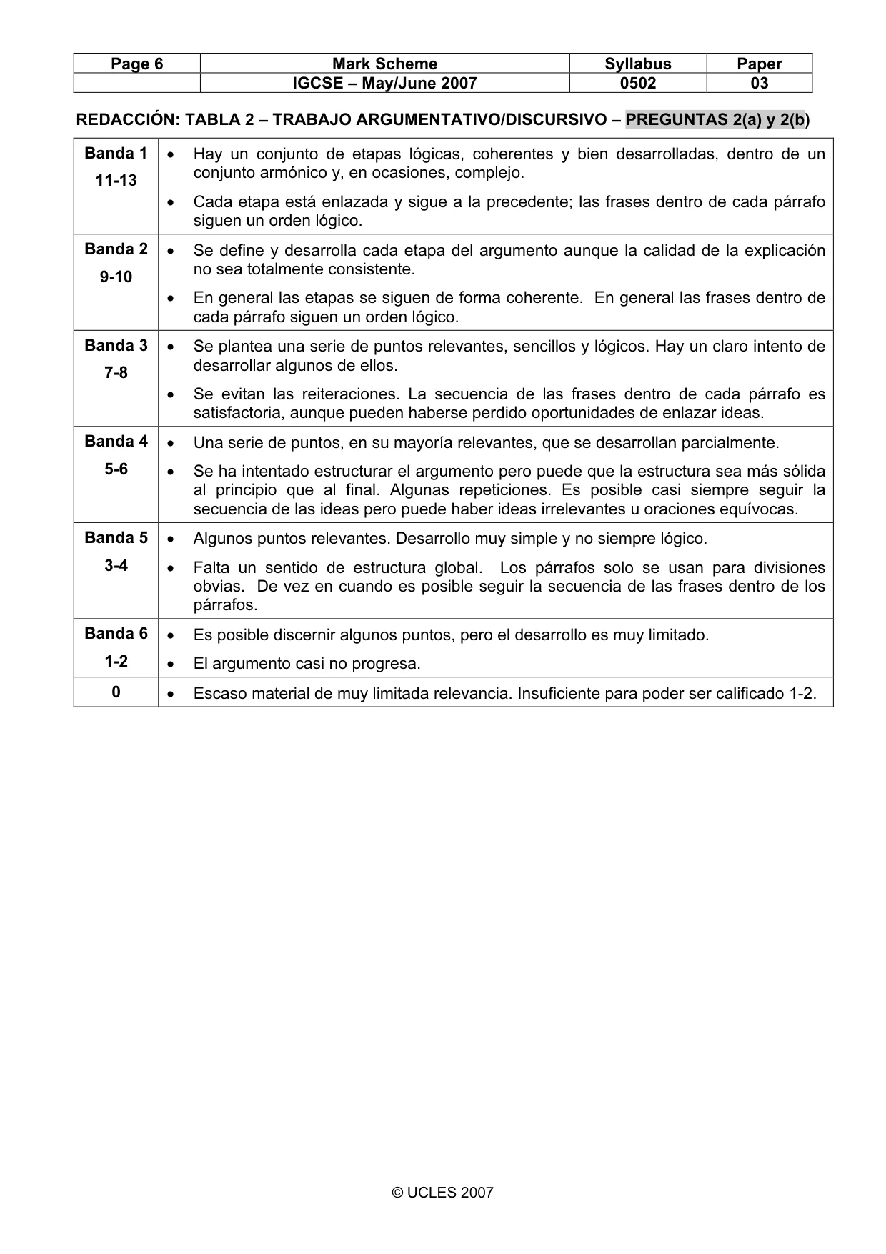 Mark scheme, page 6 of 8
