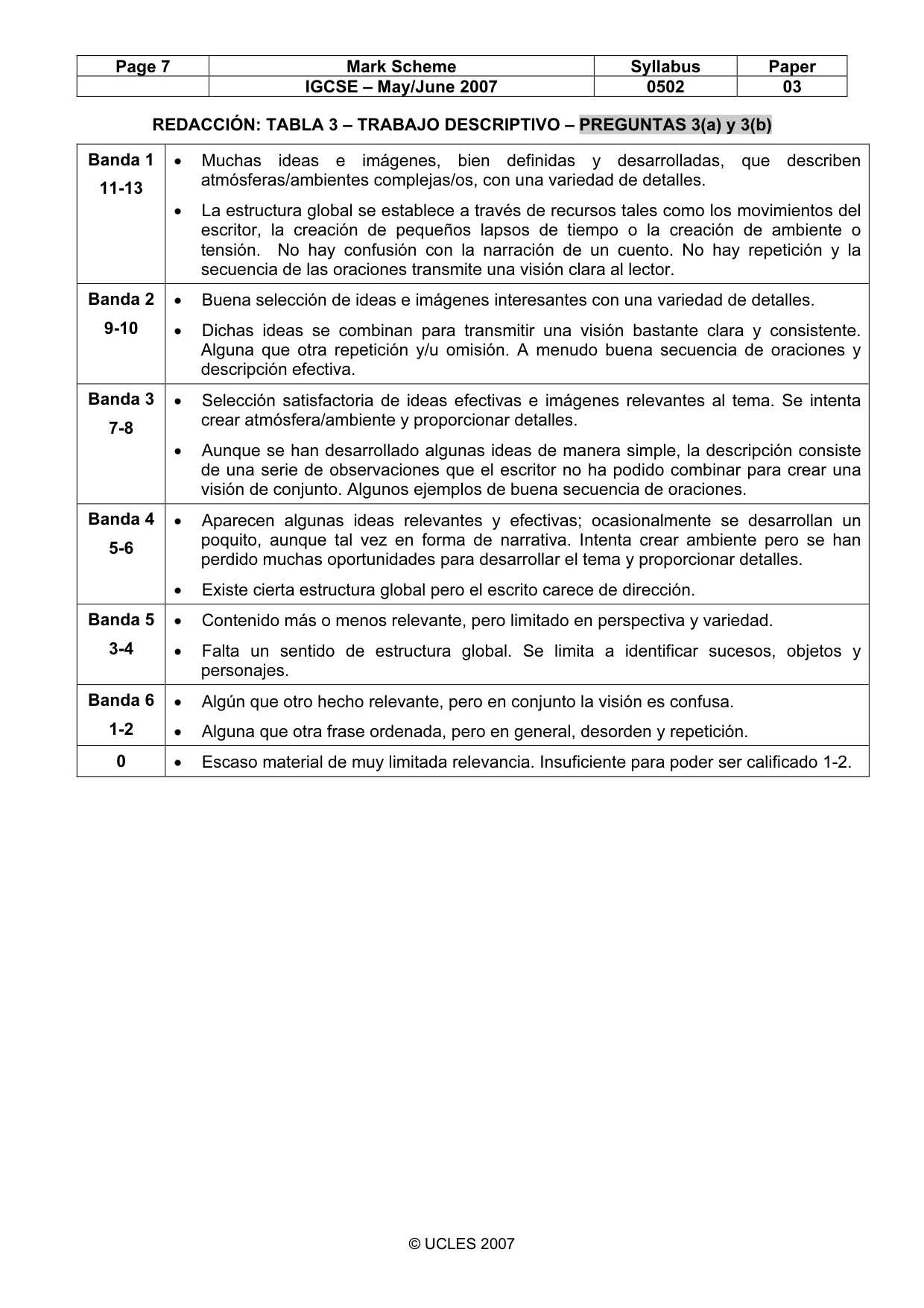 Mark scheme, page 7 of 8