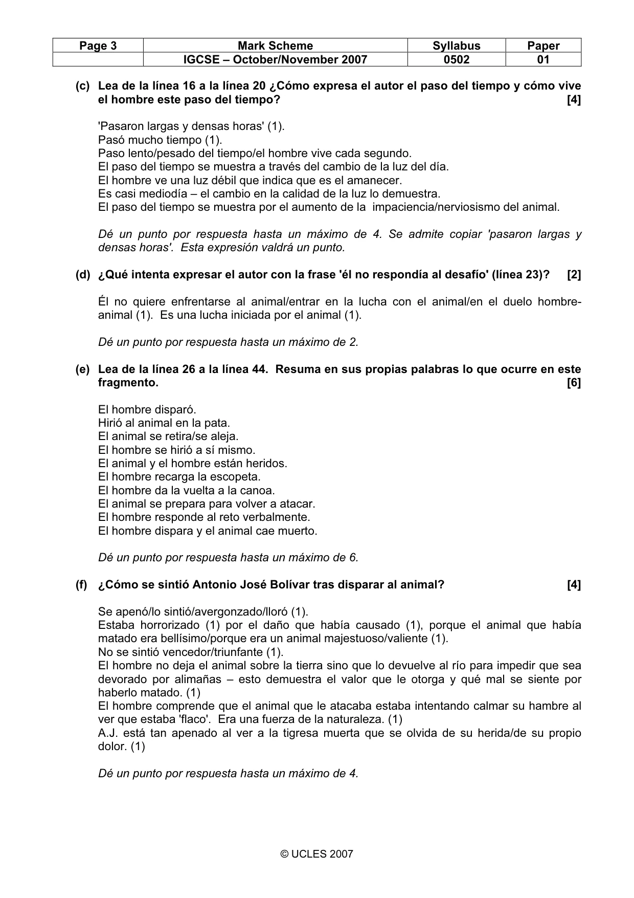 Mark scheme, page 3 of 5